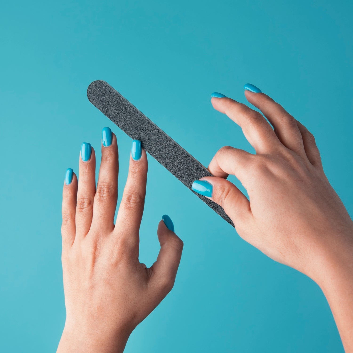 Top view of professional double sided nail file for salon-quality manicure
