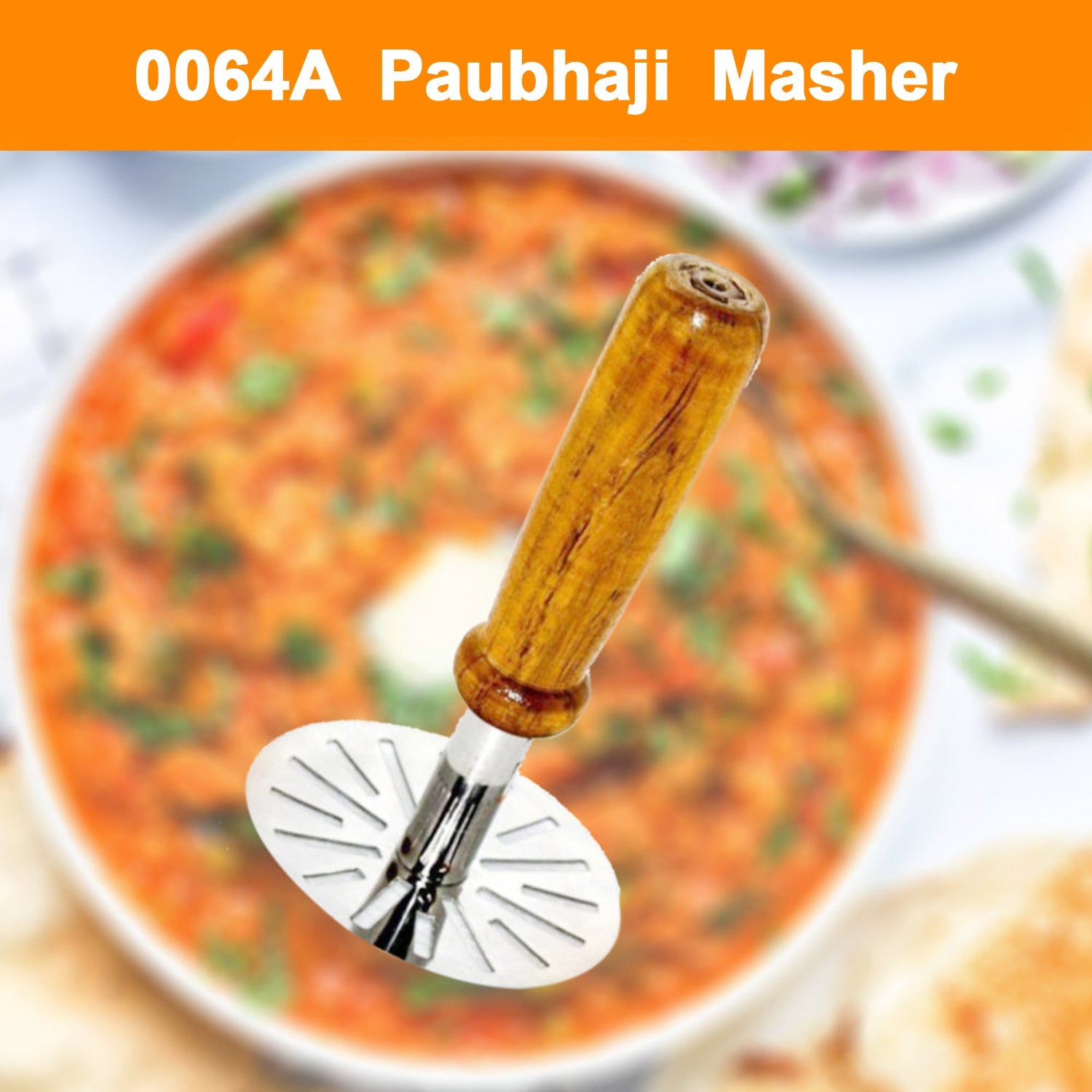 GripChef stainless steel paubhaji masher for everyday kitchen tasks.