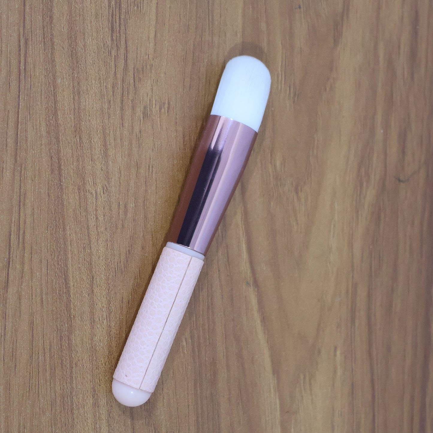 Close-up of ultra-soft synthetic bristles on makeup brush for smooth blending