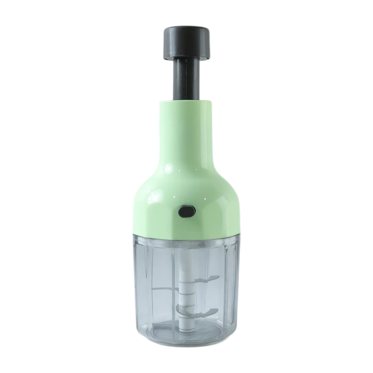 Kitchen food chopper with manual push mechanism