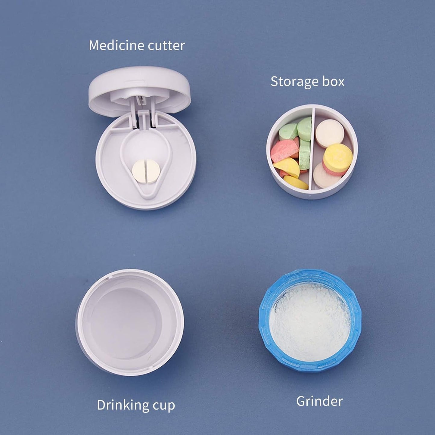 Organivo 4-in-1 medicine box with clear compartments for organized pill storage.