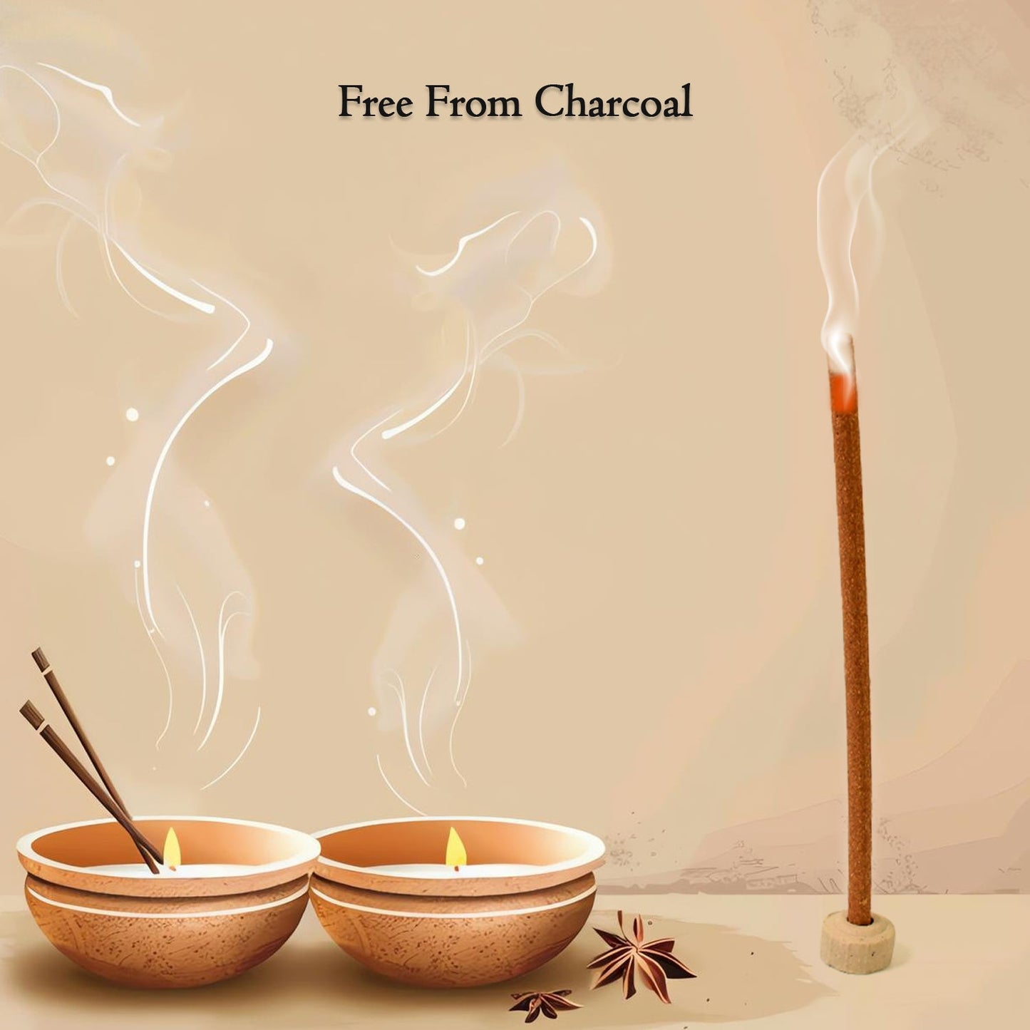 Close-up of Bela Ke Phool agarbatti sticks, highlighting their handcrafted texture.