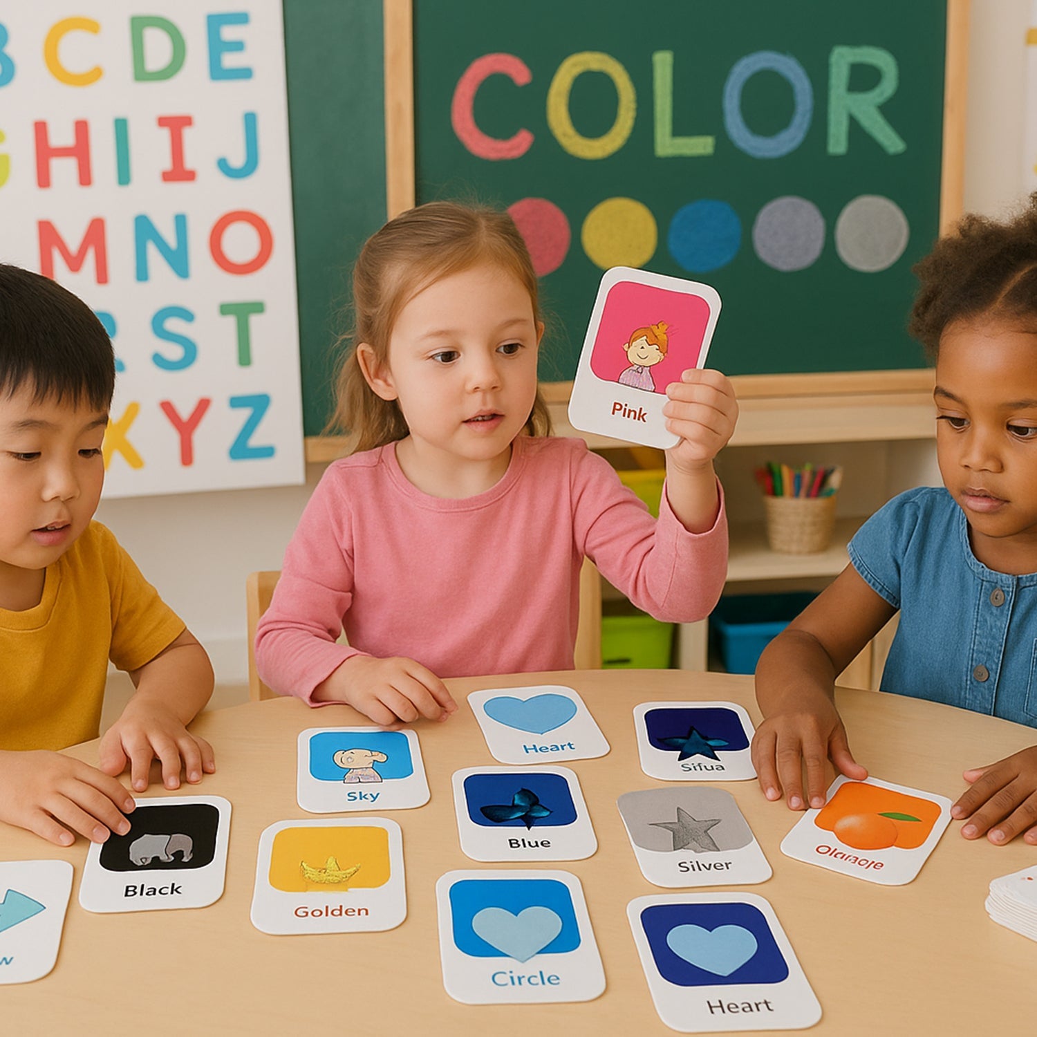 Durable and vibrant color and shape flashcards for visual learning