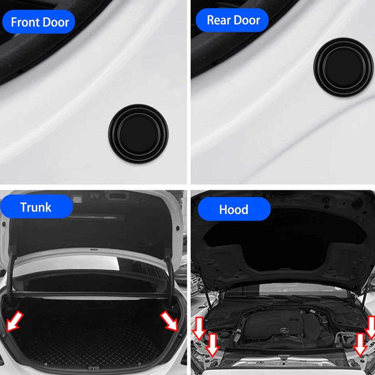 Flex guard textured rubber door shock absorber sticker showing durable PVC material