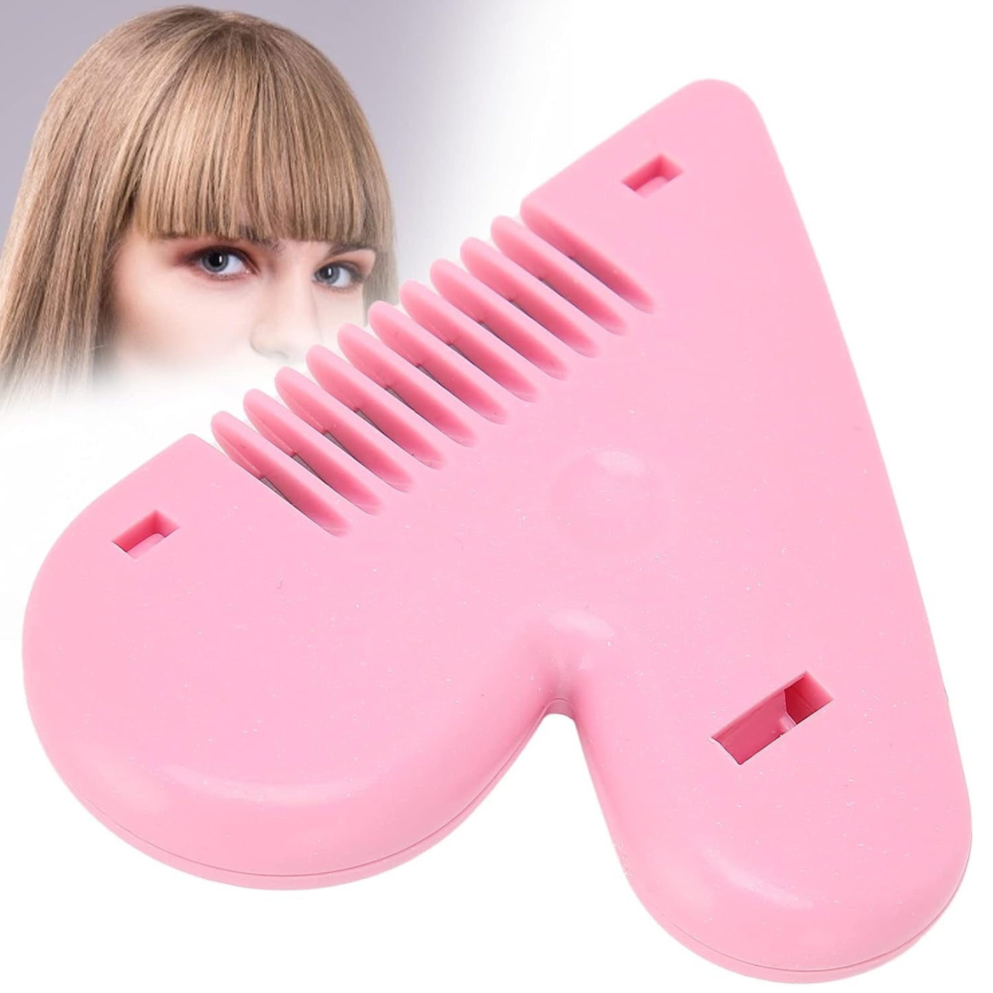 Close-up of heart-shaped handle baby hair scissors with precise blades.