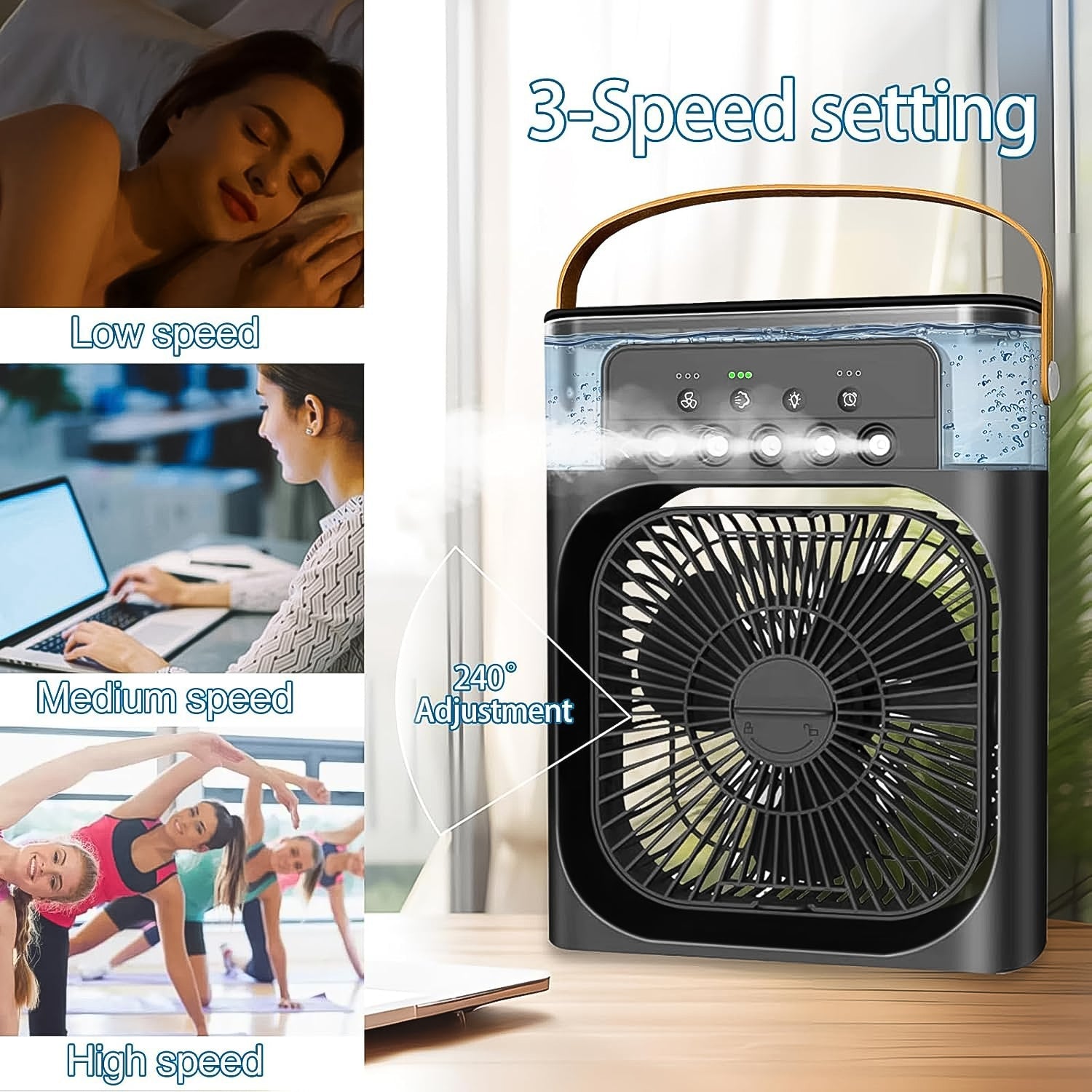 Removable water tank cover of the Airvanta portable air cooler for easy refilling.