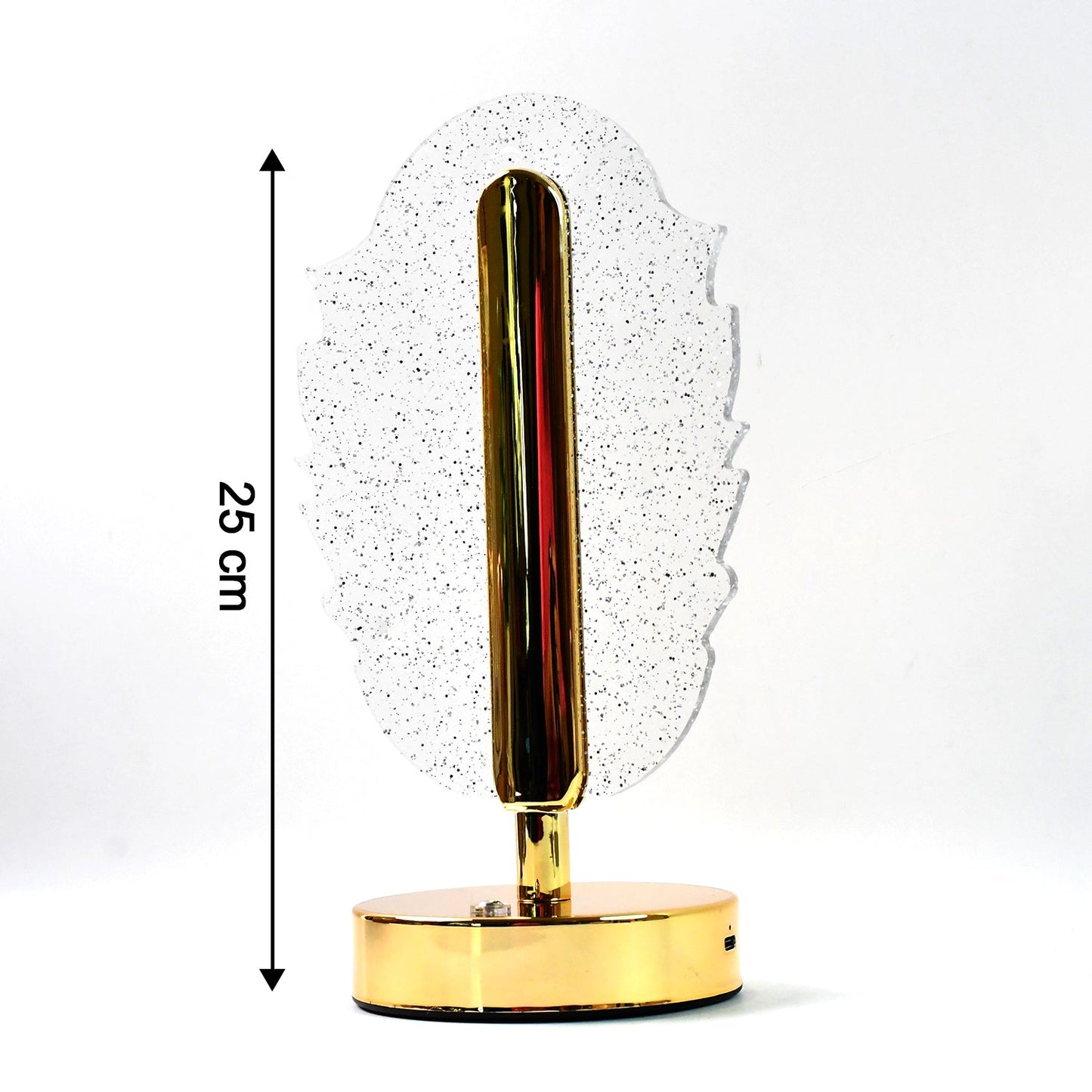 Warm glowing feather shape crystal table lamp for bedroom