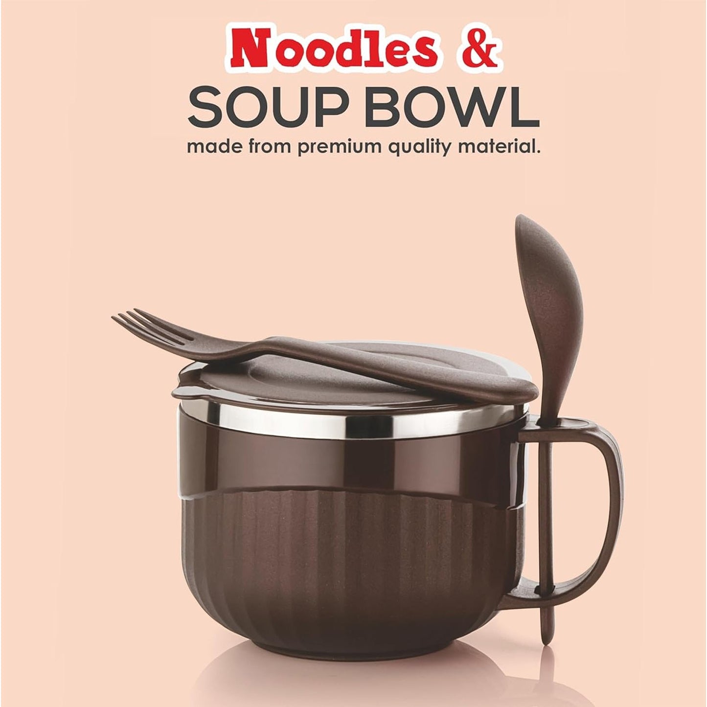 Close-up showing BPA-free outer shell of Home Chef insulated lunch bowl 650ml.
