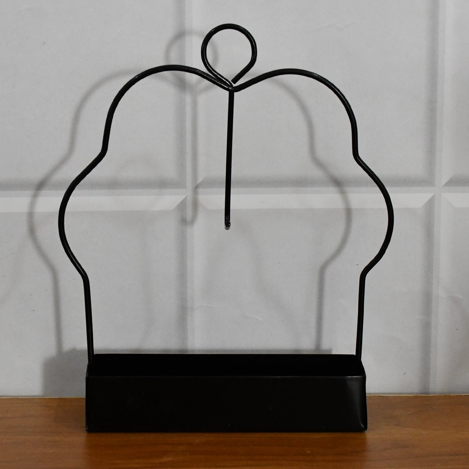 Mosquito coil holder with top loop for wall hanging near doors or patios