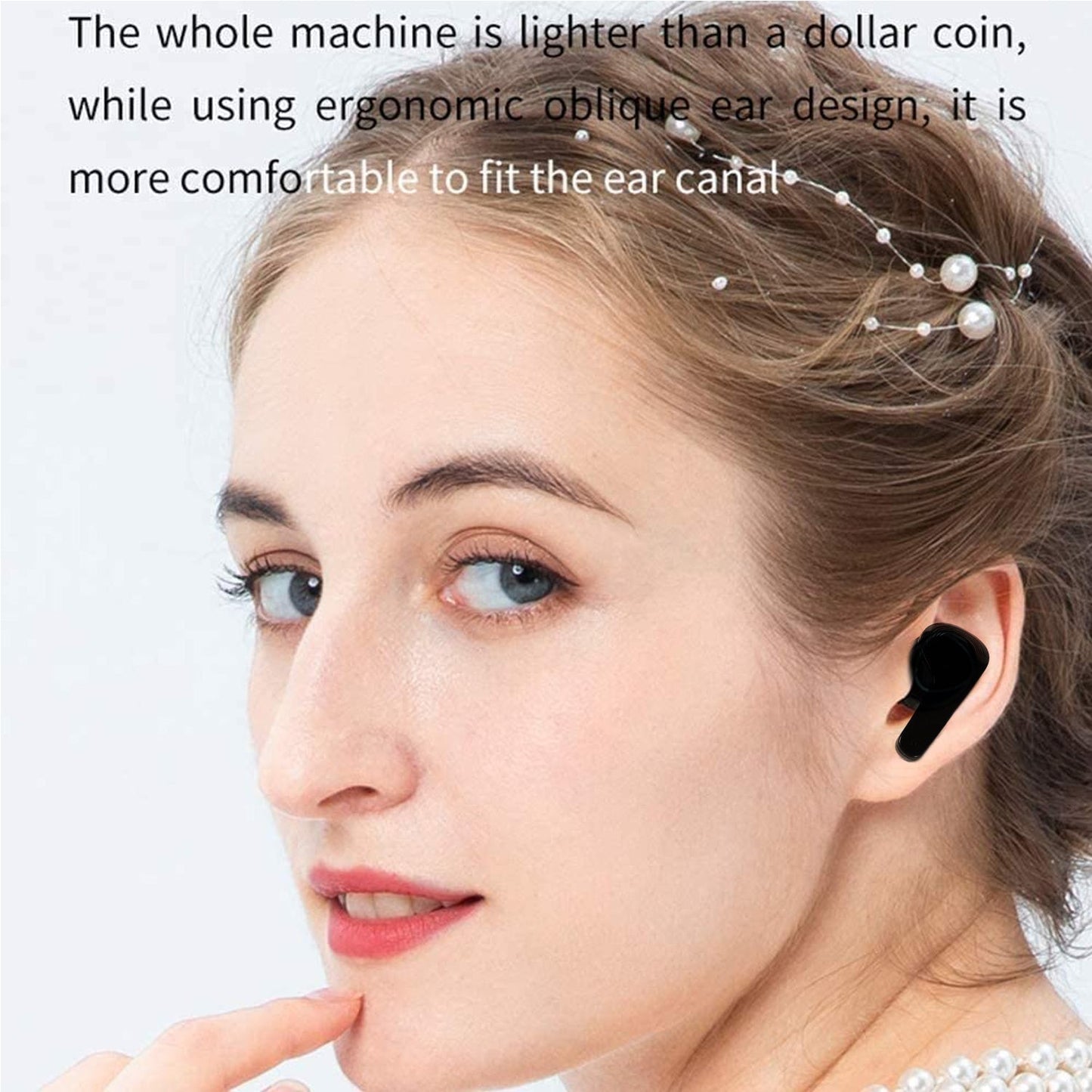 M12 Max Wireless Earbuds nestled securely in their compact charging case.