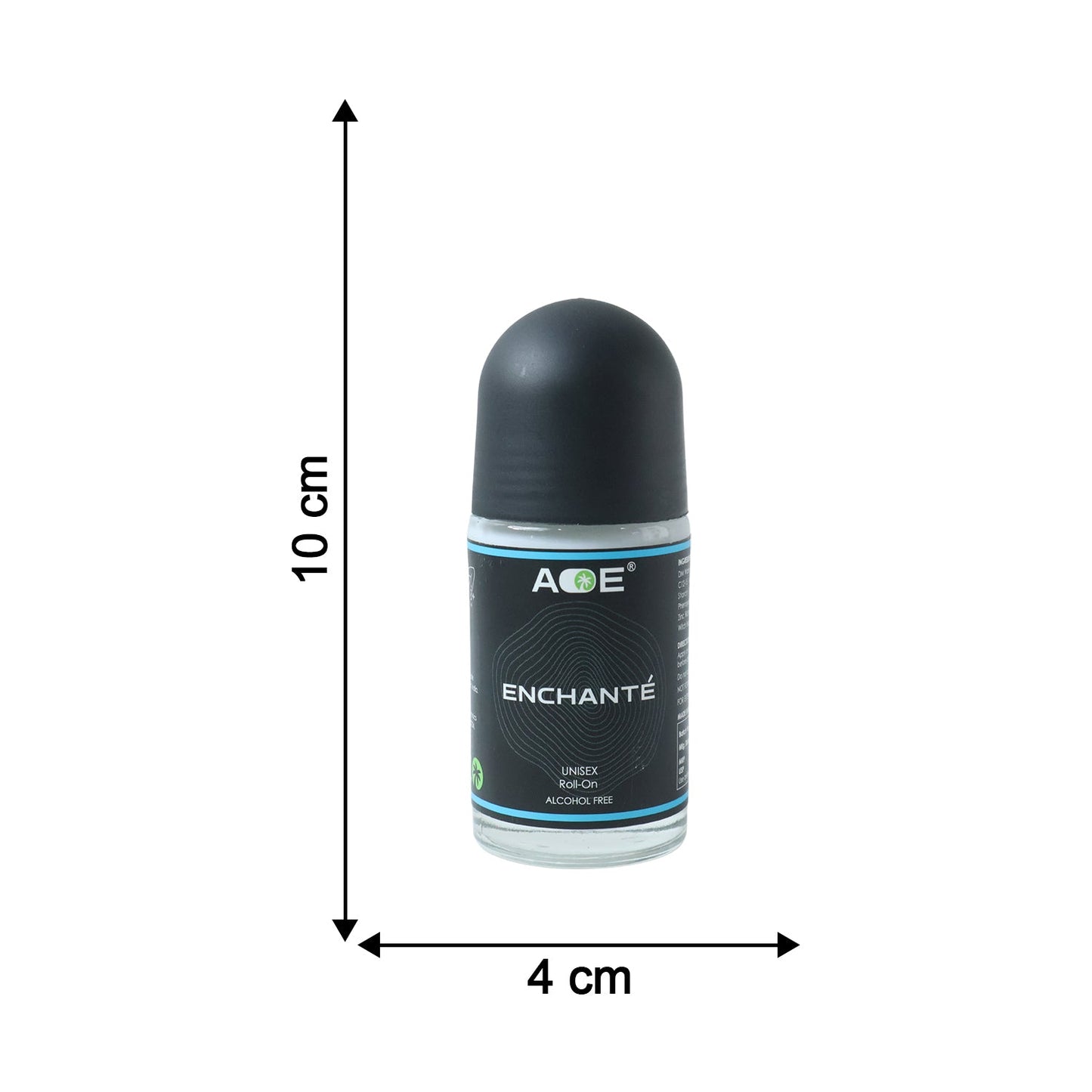 Packaging of AOE blue deodorant showcasing size and branding