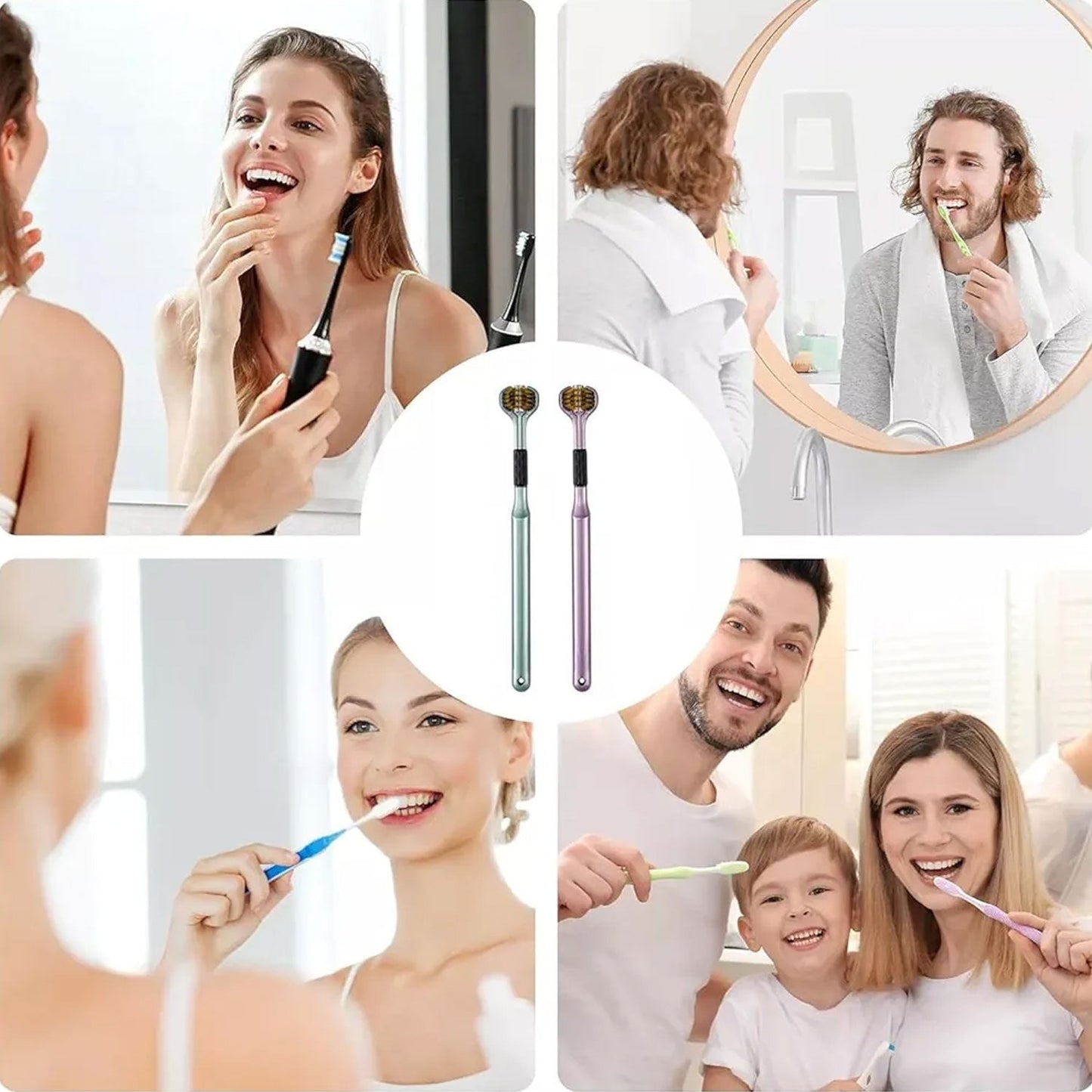 3-Sided Toothbrush from a different angle, emphasizing its complete oral care benefits.