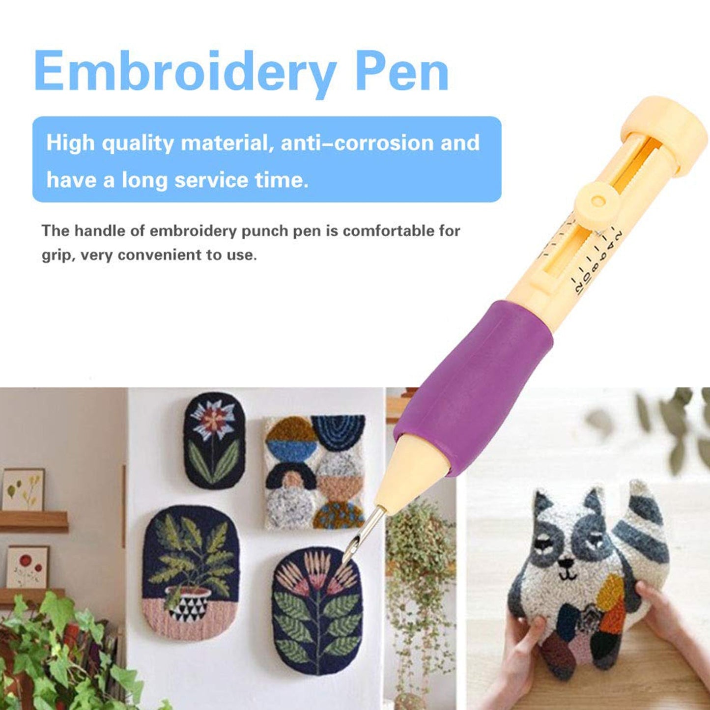Detailed view of the Punch Needle Craft Kit components, ensuring precision in every stitch.