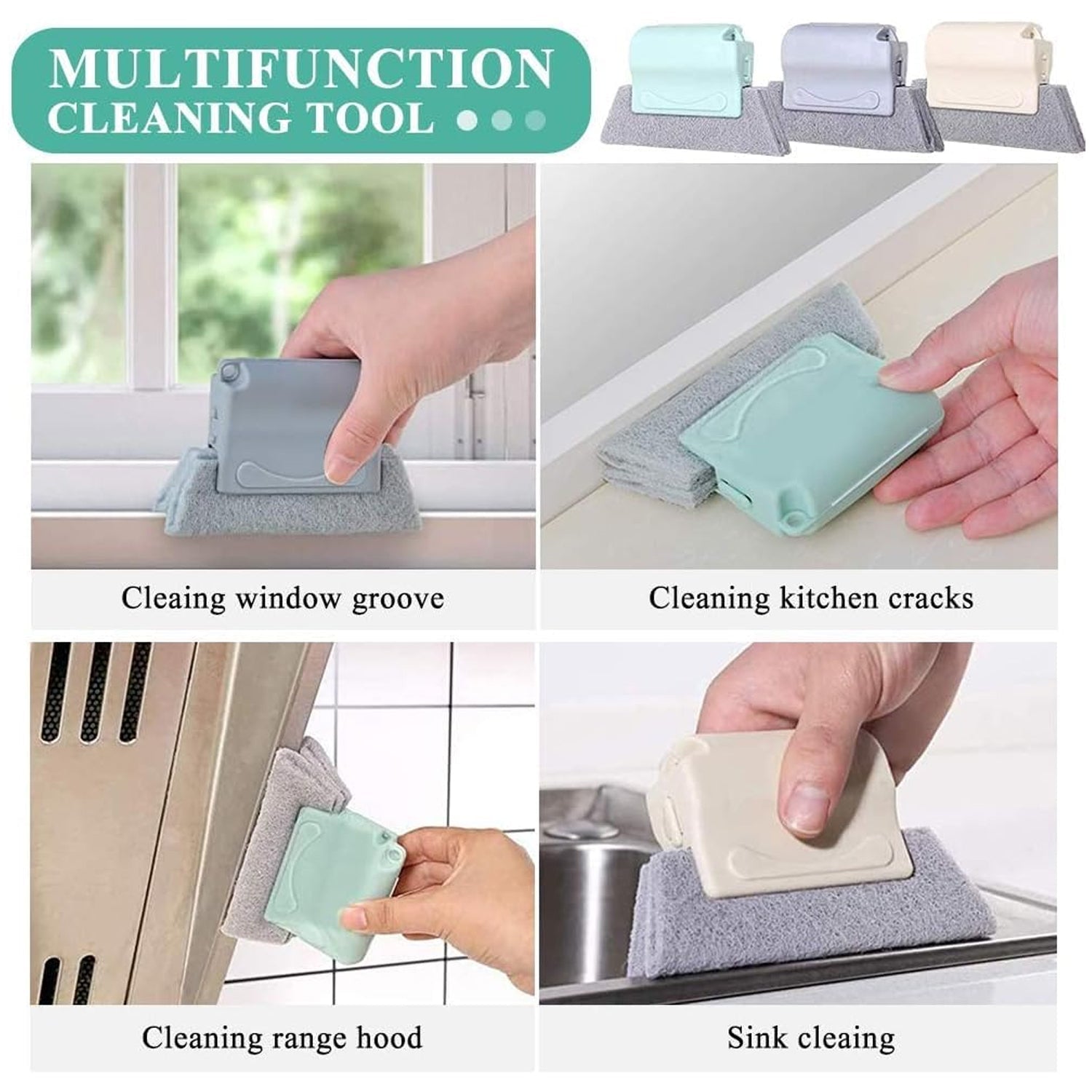 Ergonomic plastic handle of the durable window groove cleaning brush.