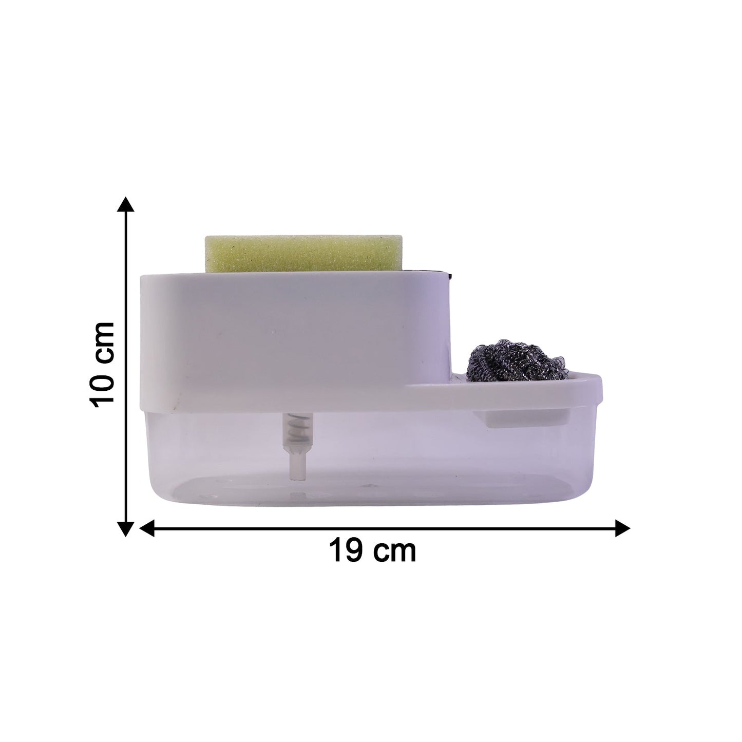 Close-up of non-slip base of the dish soap dispenser and sponge holder
