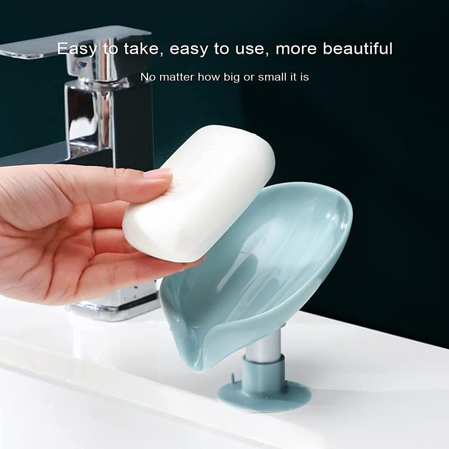 A yellow leaf-shaped soap holder showcasing its efficient drainage system for bath use.