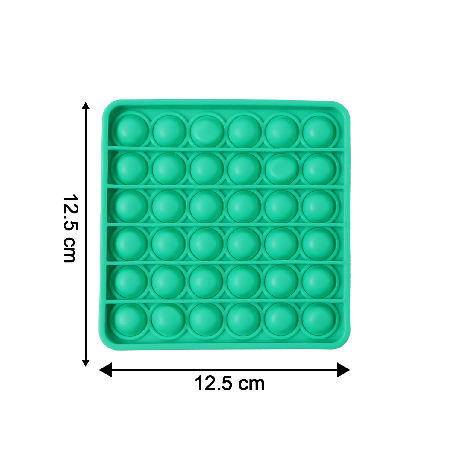 Close-up of popping bubbles on silicone Pop It toy