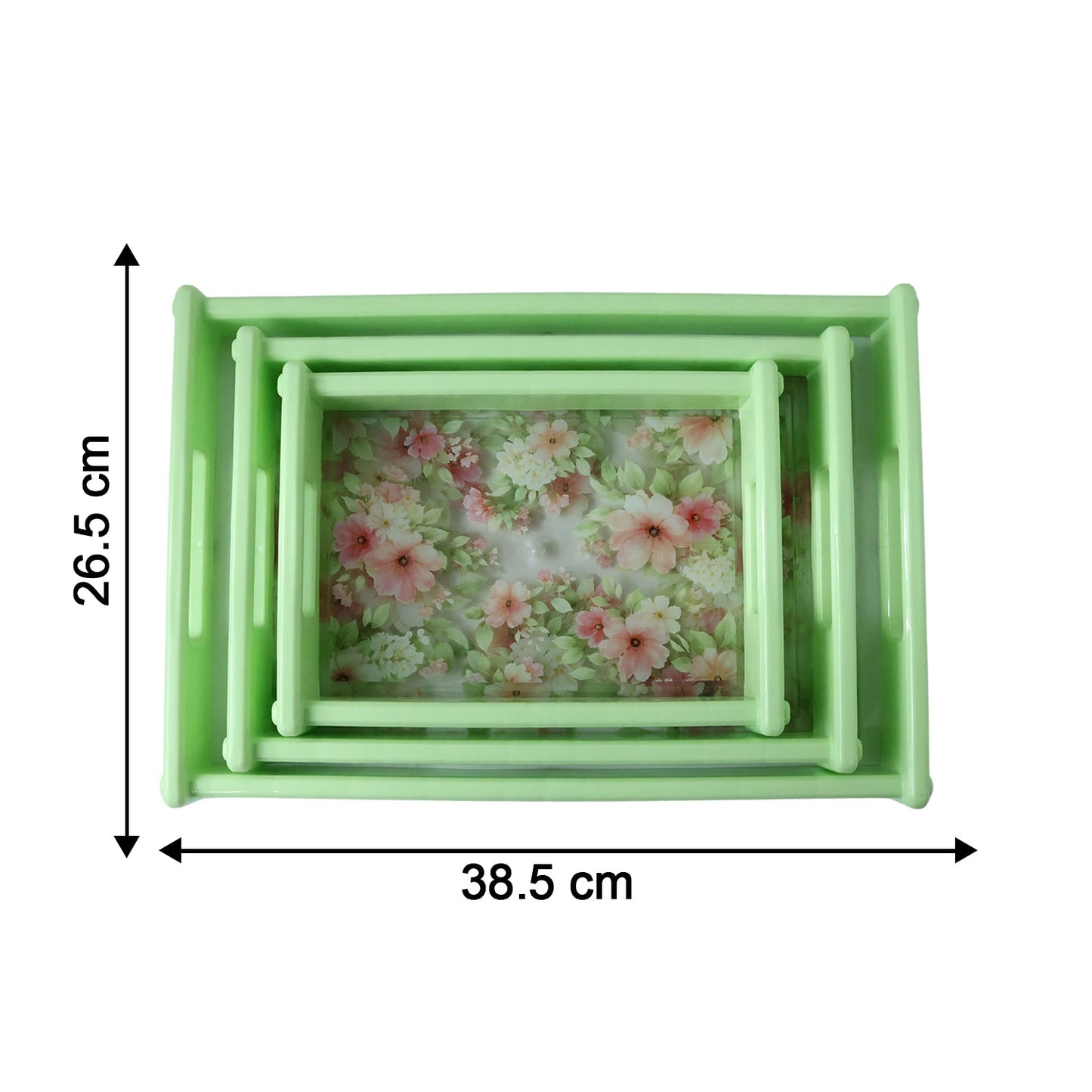 Colorful Floral Printed Serving Tray Set