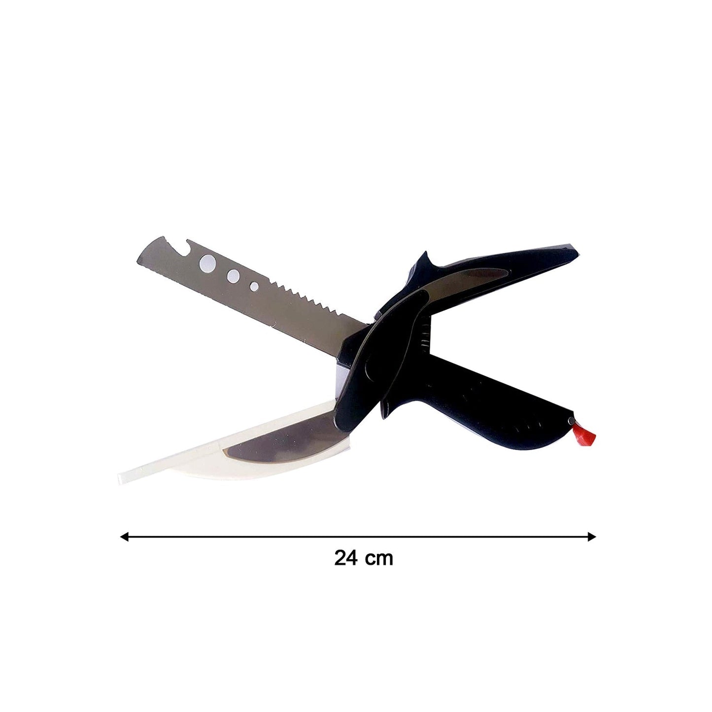 The black clever cutter securely closed with its safety latch for storage.
