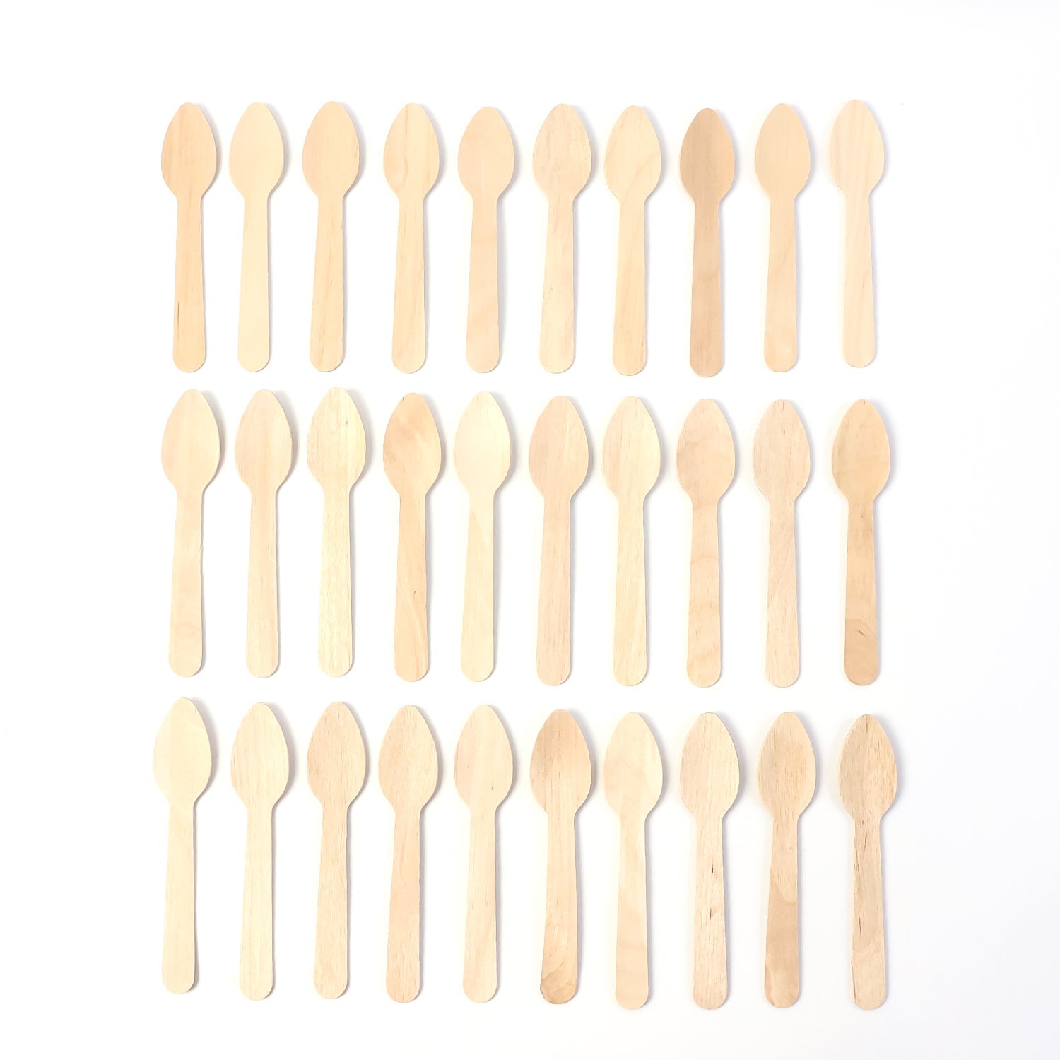 Lightweight natural wooden tea spoon 110mm pack of 30 for coffee and tea