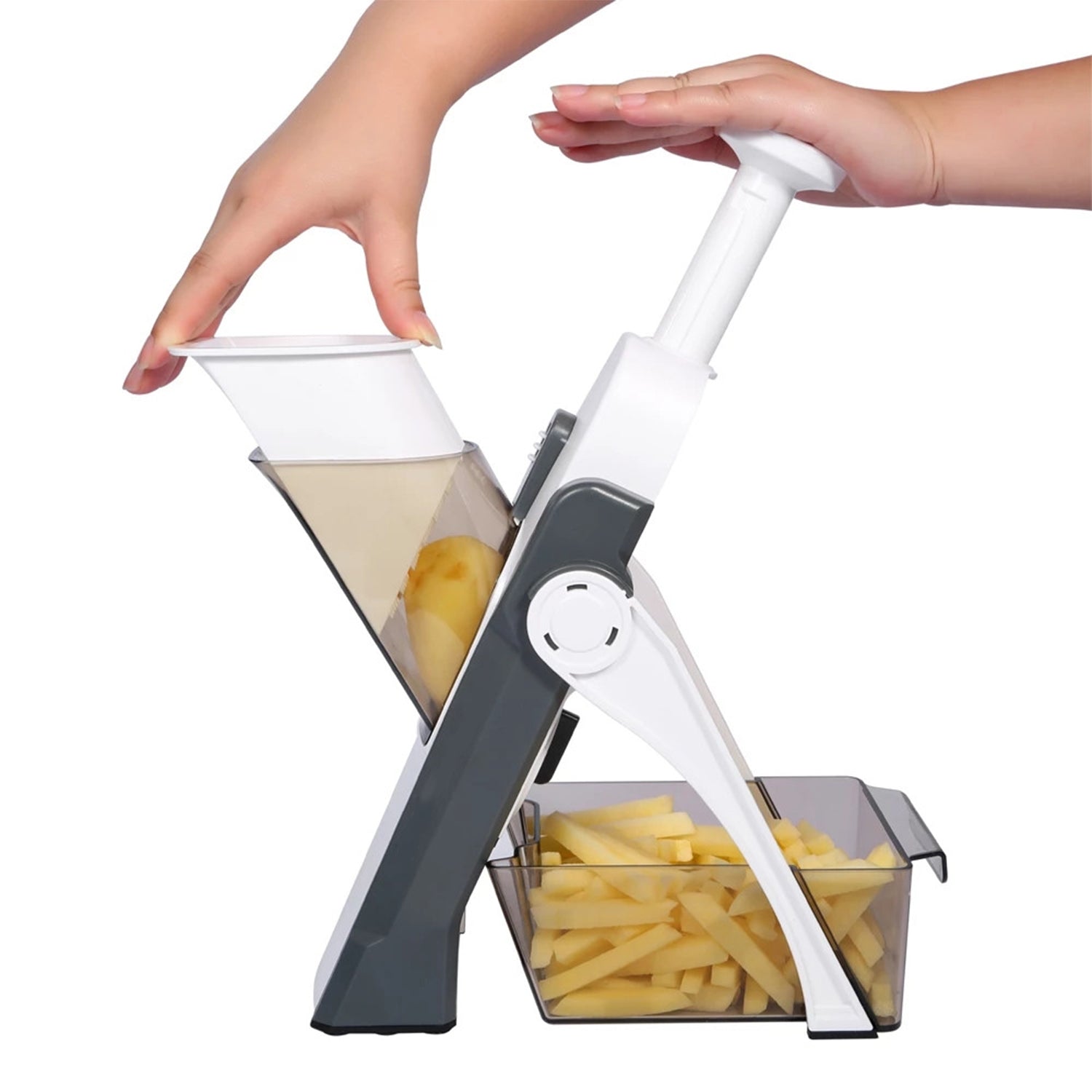 Packaging for the XcelCraft adjustable vegetable chopper.