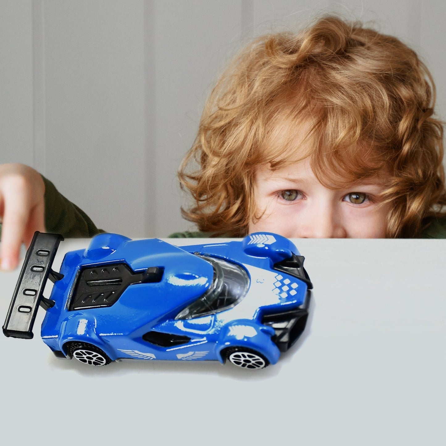 Rear view of the Die-Cast Street Racer Car, highlighting its realistic design.