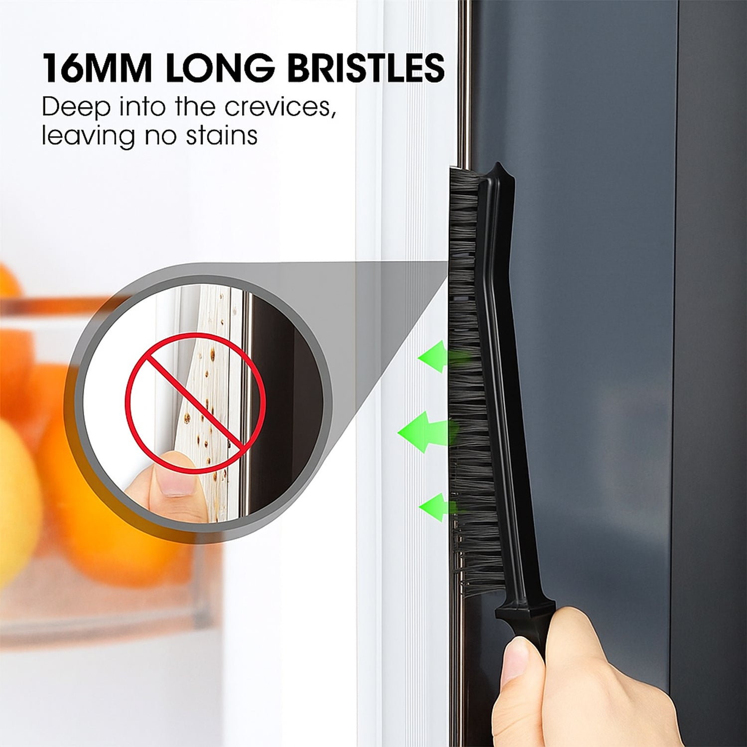 Angled stiff bristle corner cleaning brush with comfortable ergonomic handle