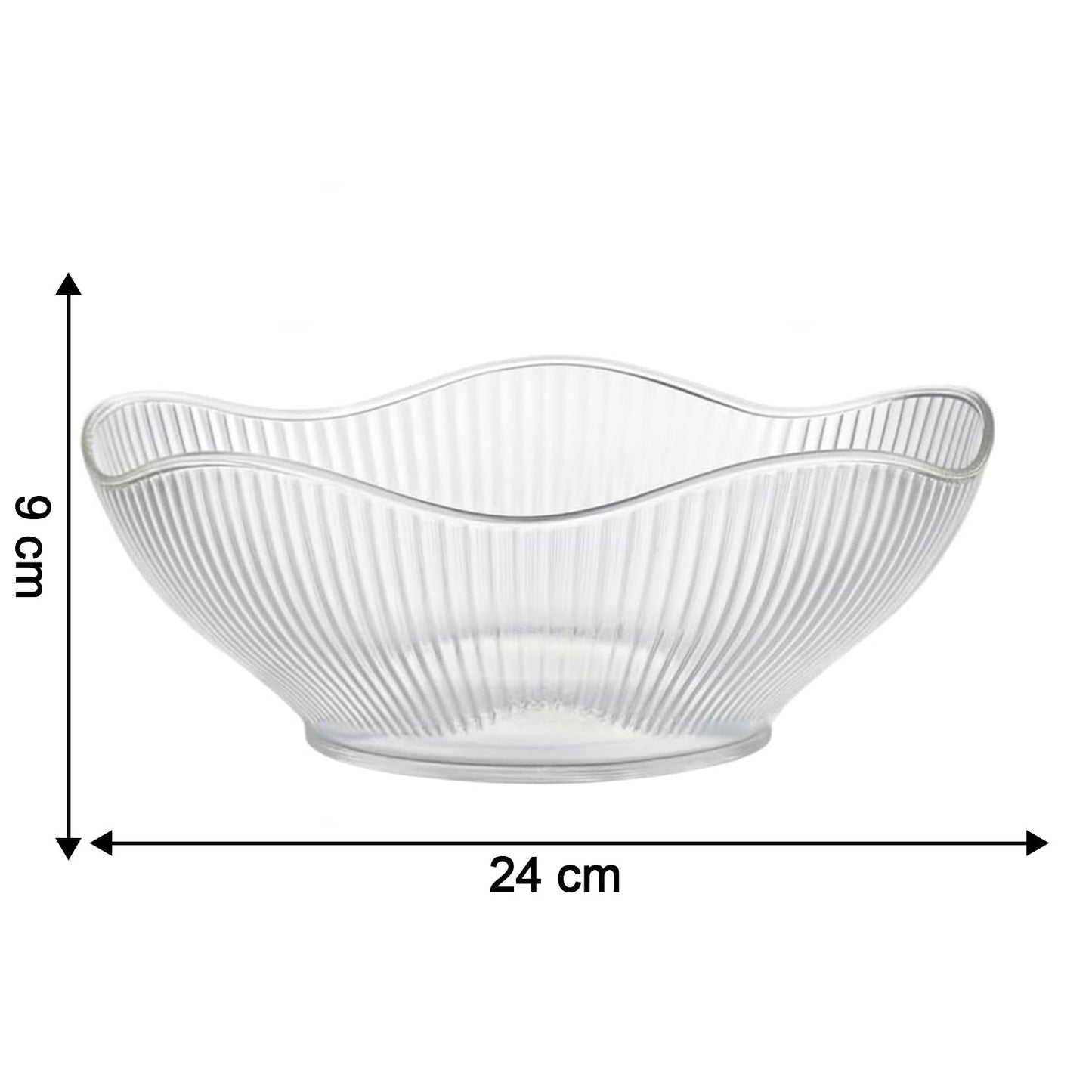 Empty plastic fruit storage basket with ripple design