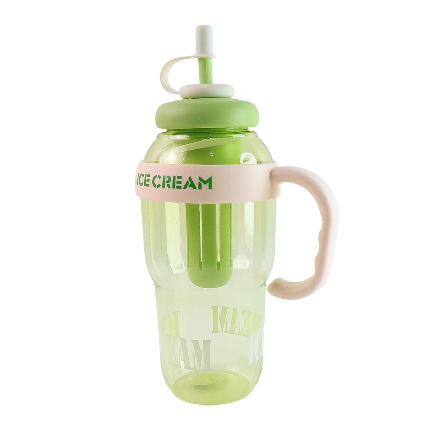 Ice cream print water bottle with large capacity and BPA-free plastic material