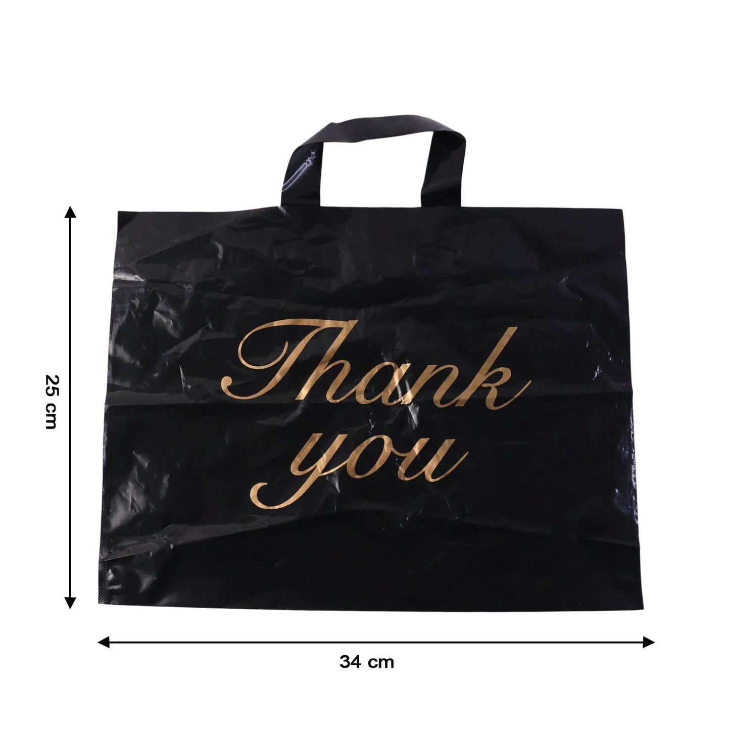 Compact foldable Thank You shopping tote bag for easy storage