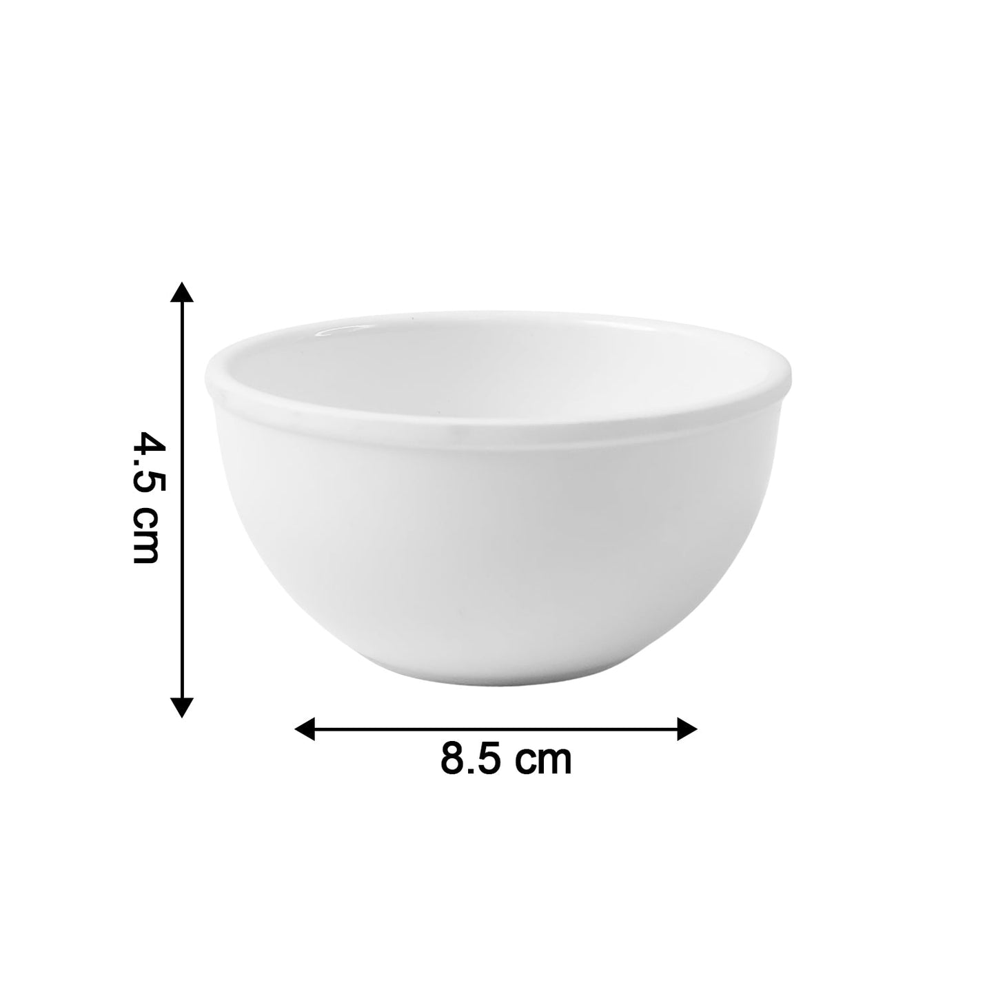 Stackable small melamine serving bowls showcasing space-saving design