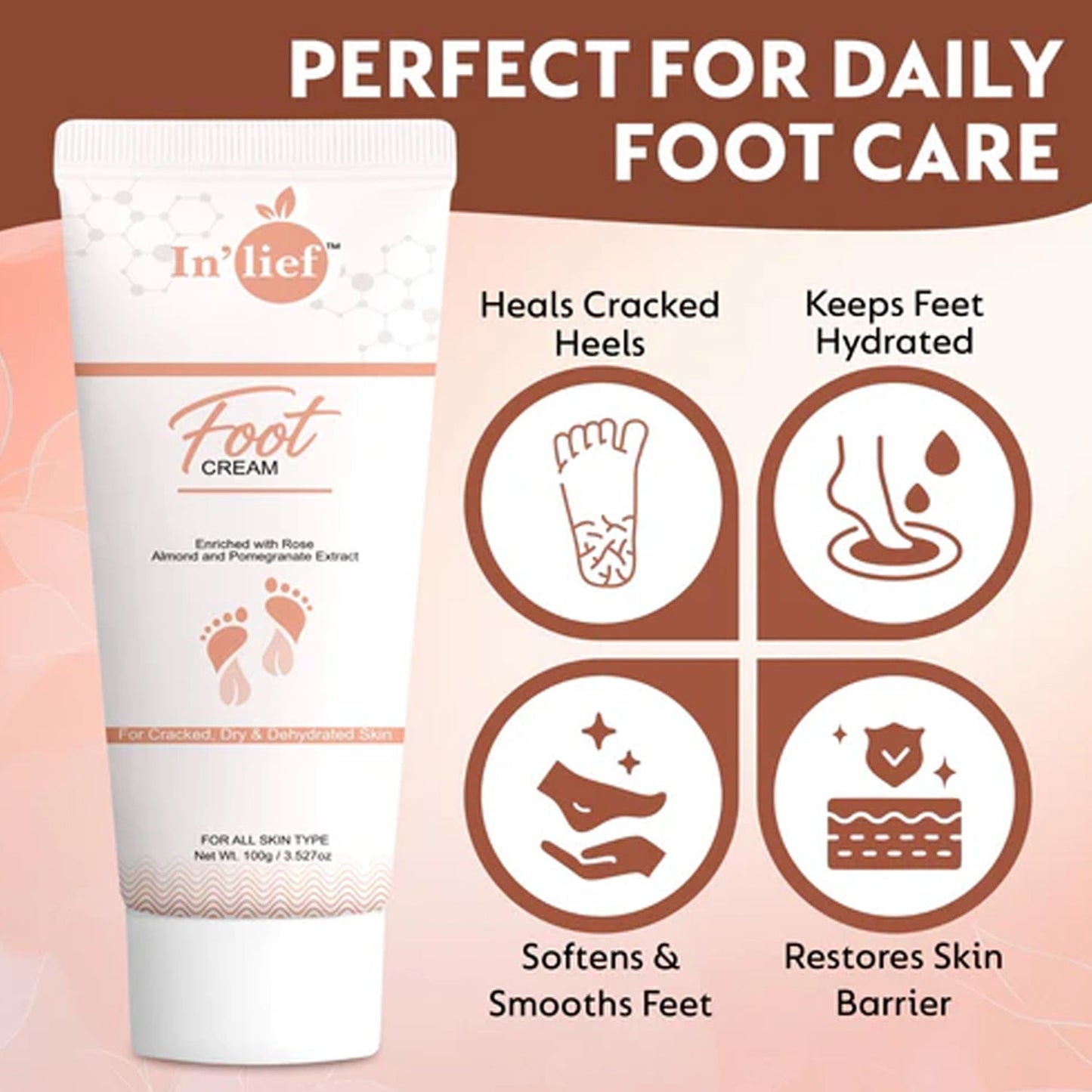 Close-up texture of moisturizing foot cream