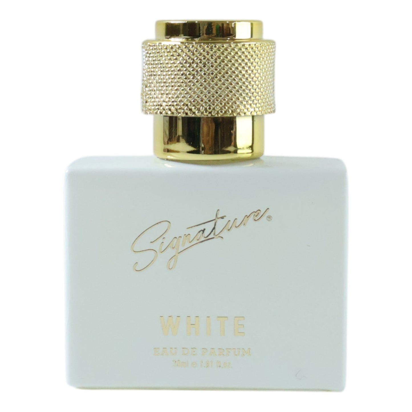 Luxury white fragrance perfume bottle view