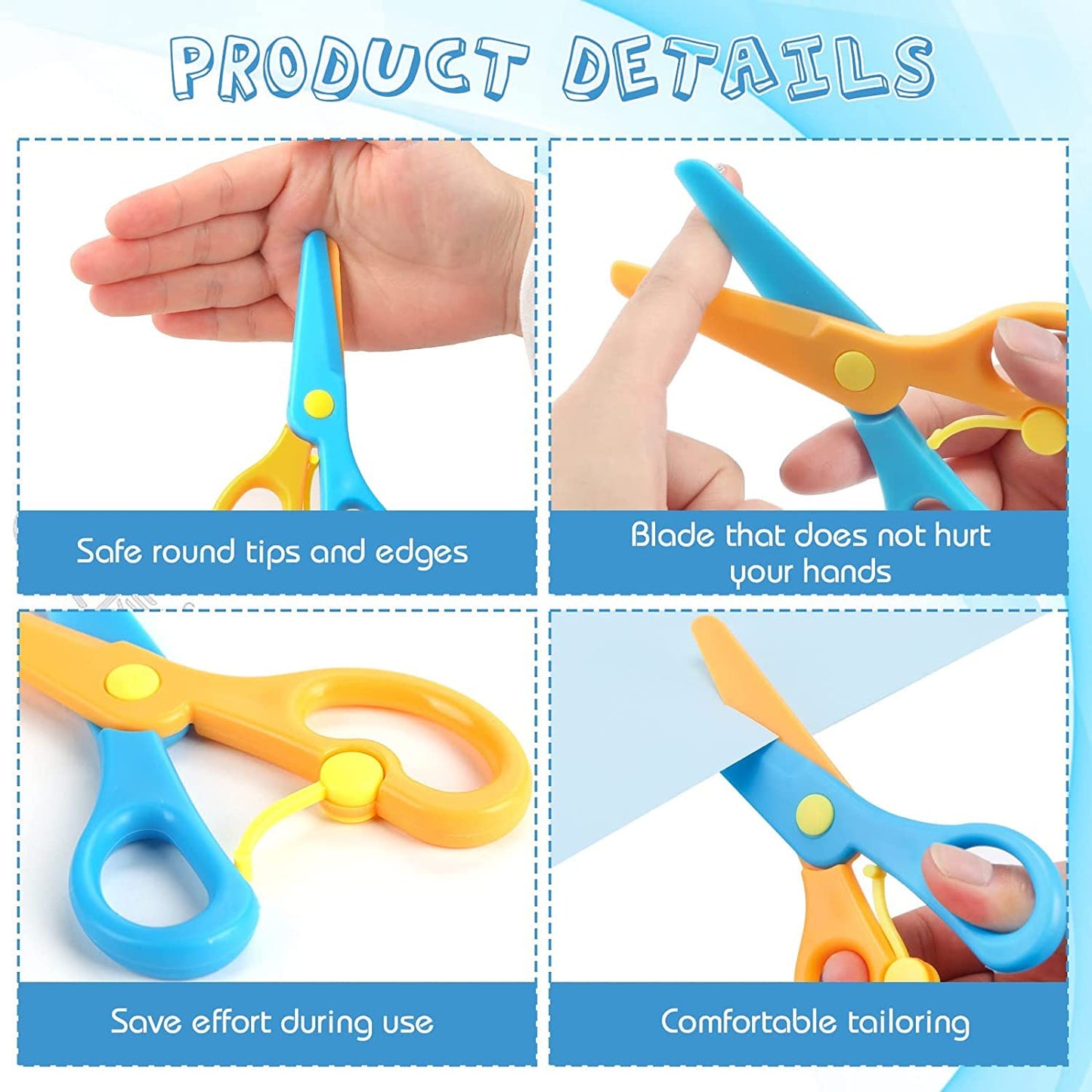 Child-friendly safety scissors ideal for school projects