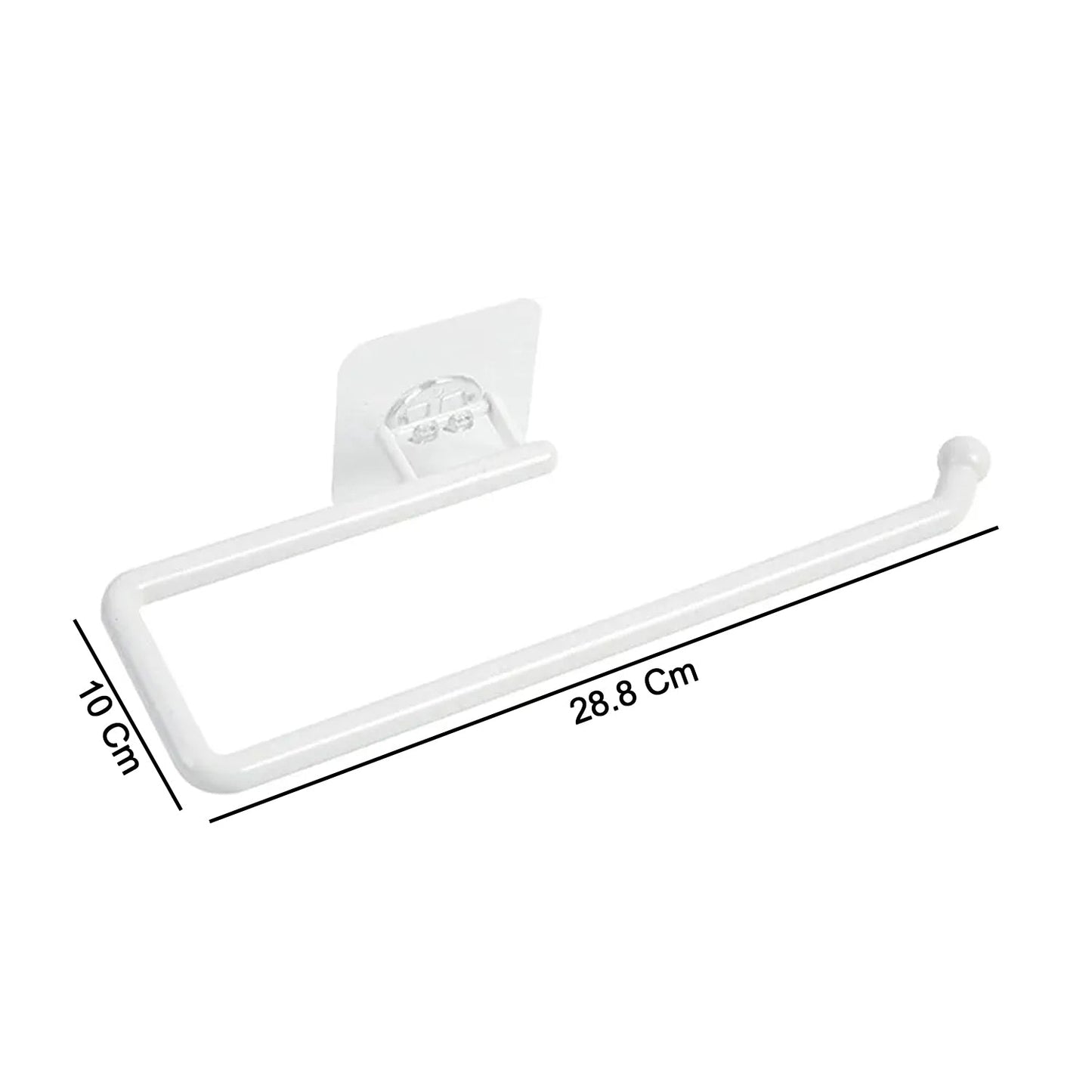 No drill adhesive paper towel holder installed on kitchen wall