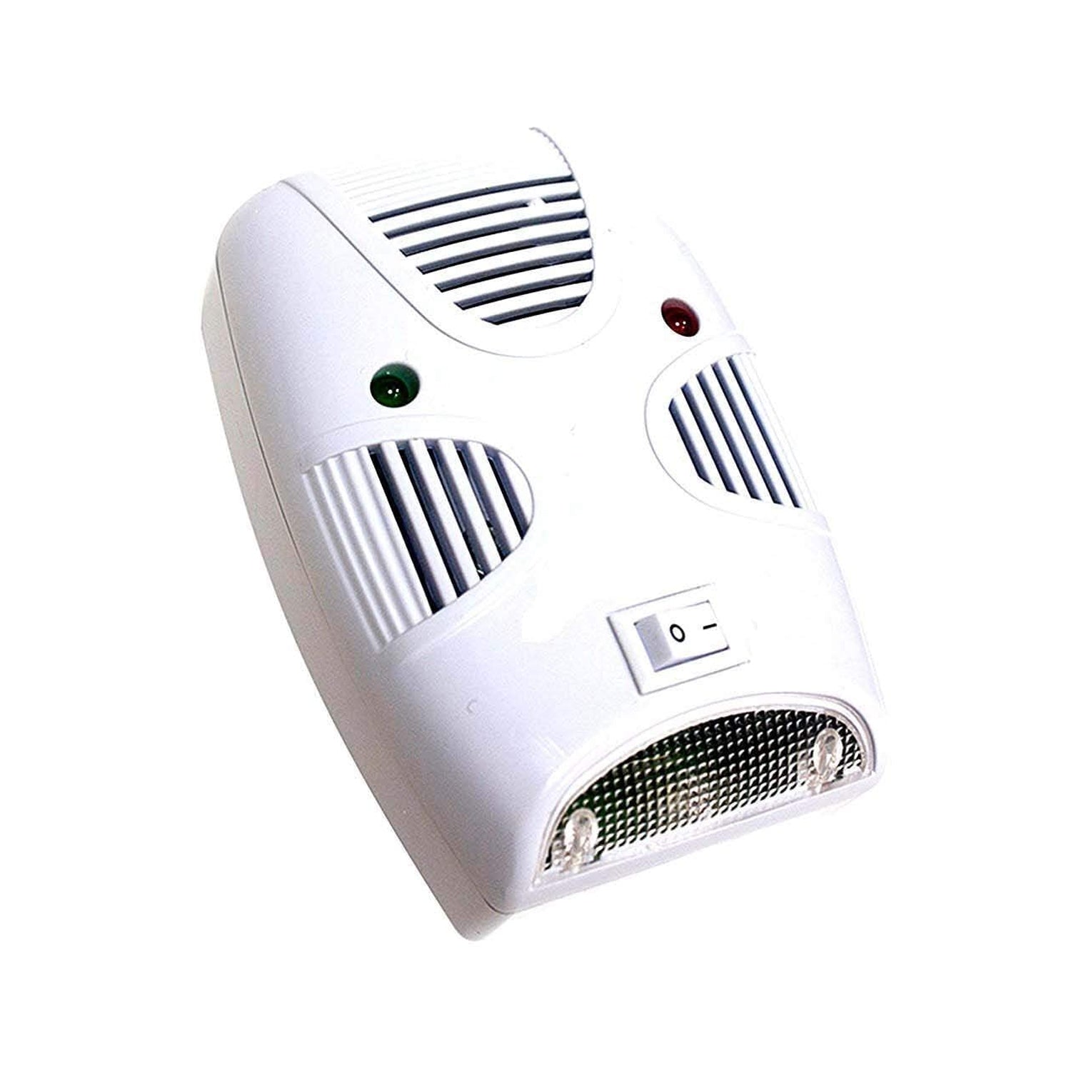 Versatile pest repeller targeting mosquitoes, rats, and cockroaches.