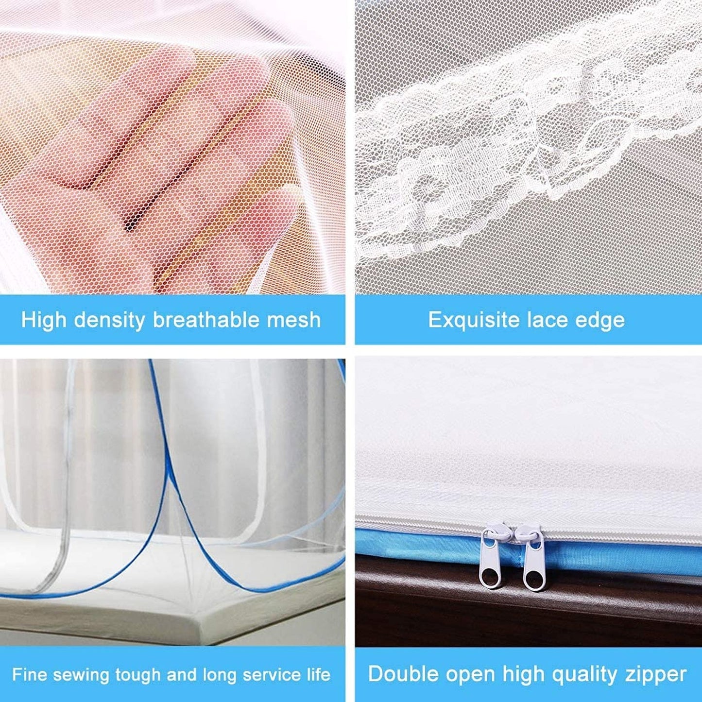 Polyester mosquito net tent made for breathability and comfort during sleep