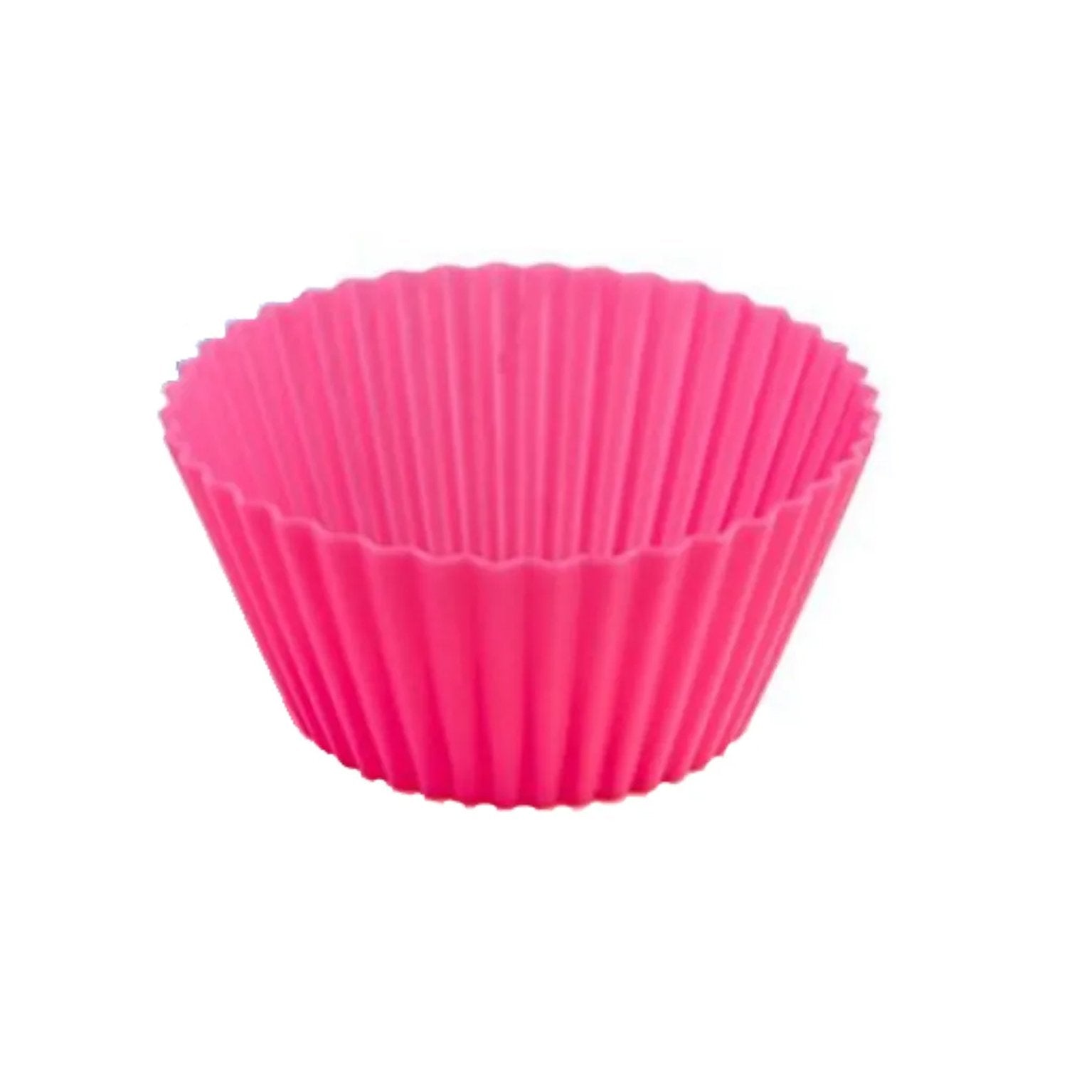 Complete set of six silicone cupcake molds ready for various baking projects.