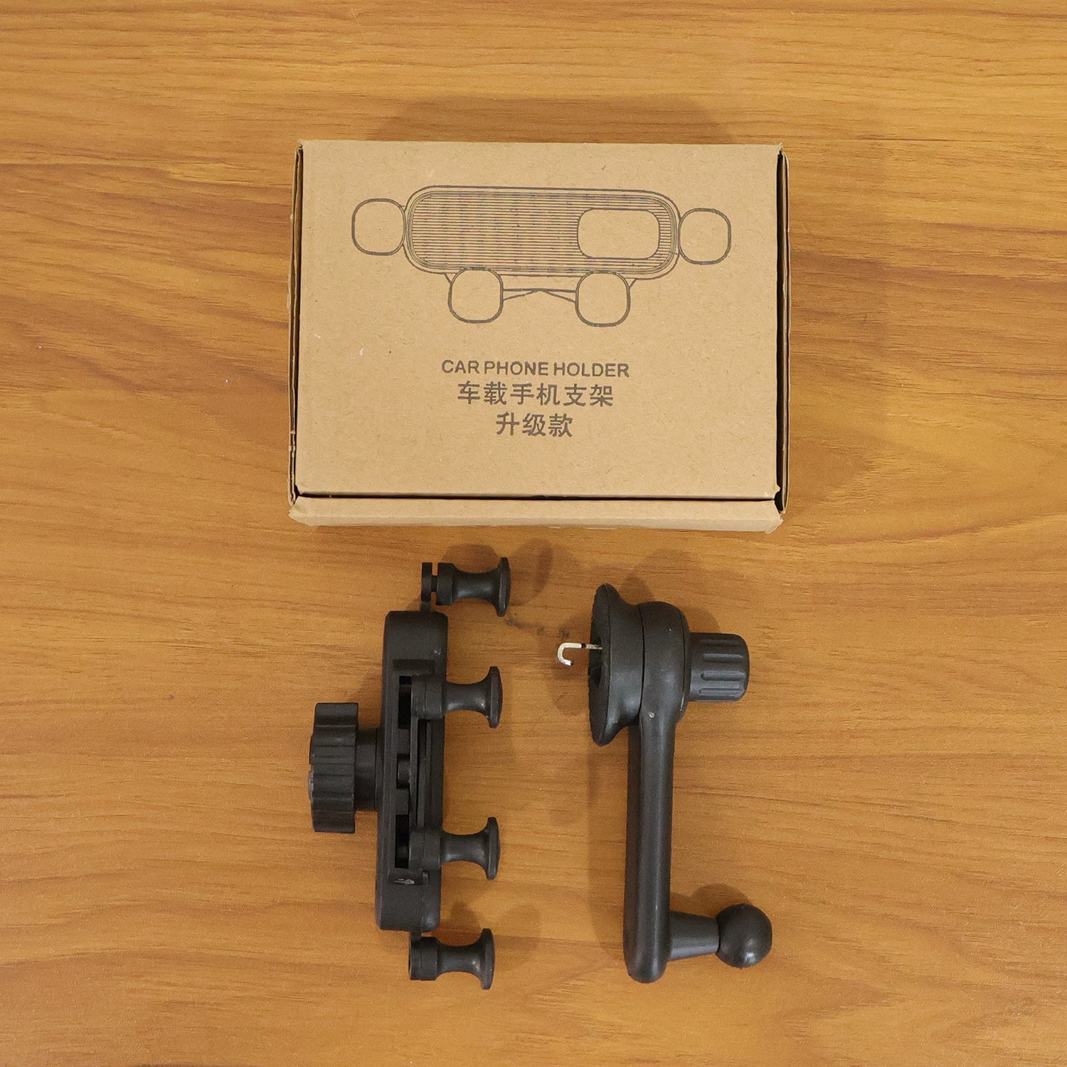 Detailed closeup of car air vent phone holder's secure grip and build quality