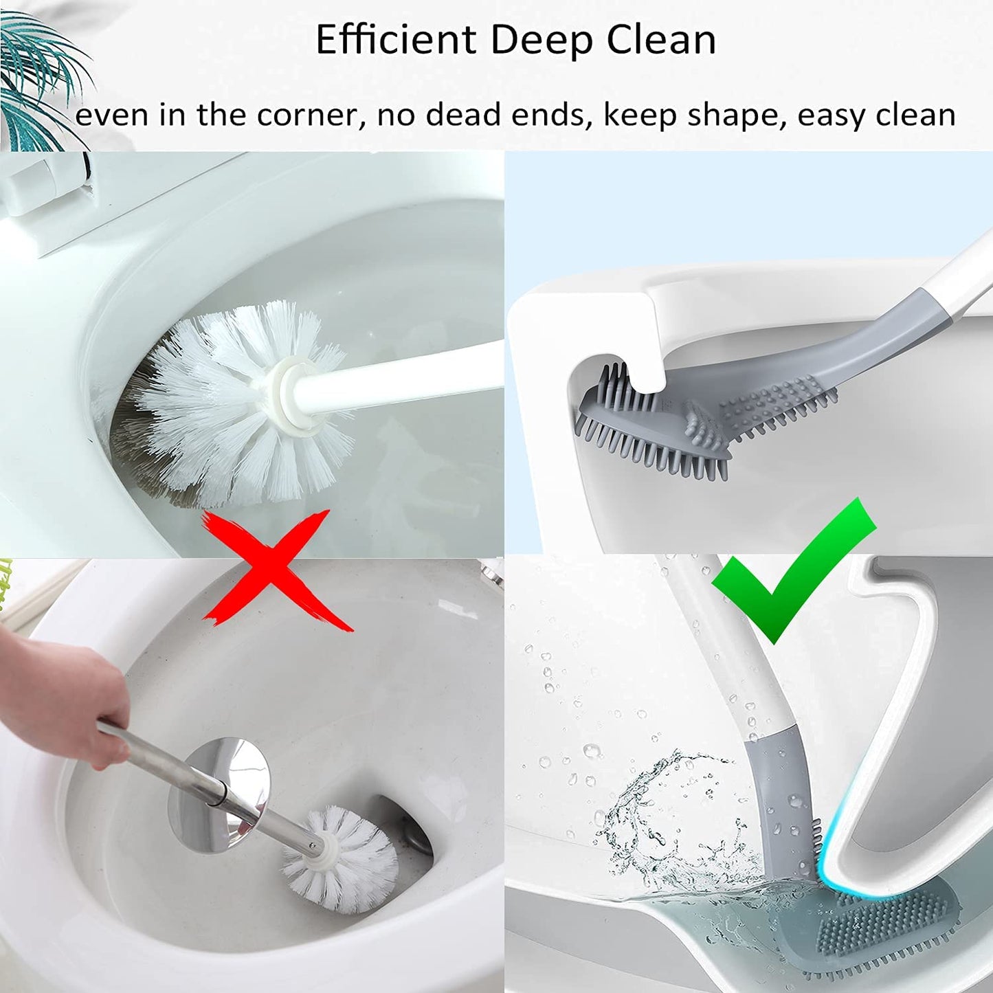Detailed view of the non-slip handle on the golf toilet brush.