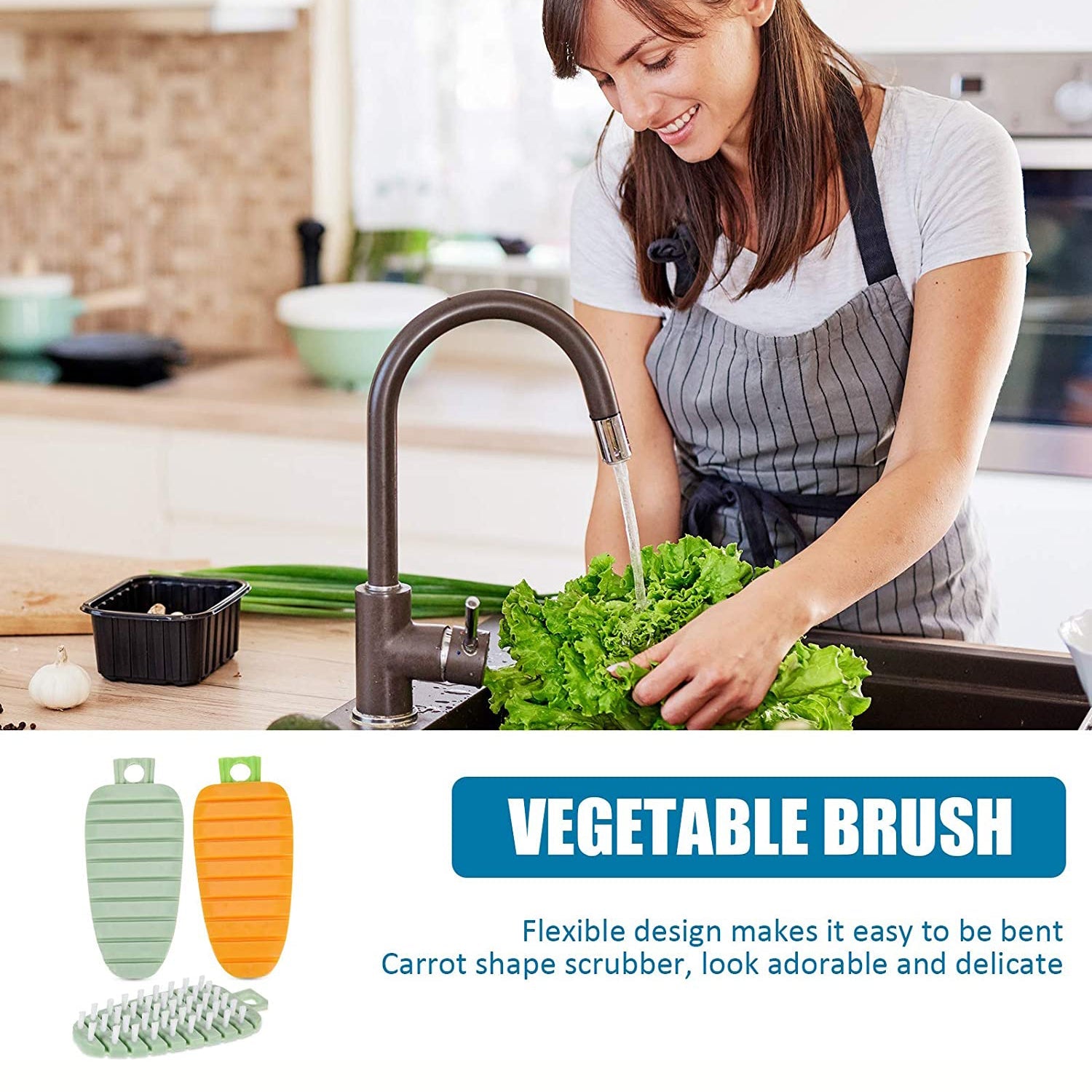 Kitchen brush scrubbing fruits and vegetables in Indian kitchen