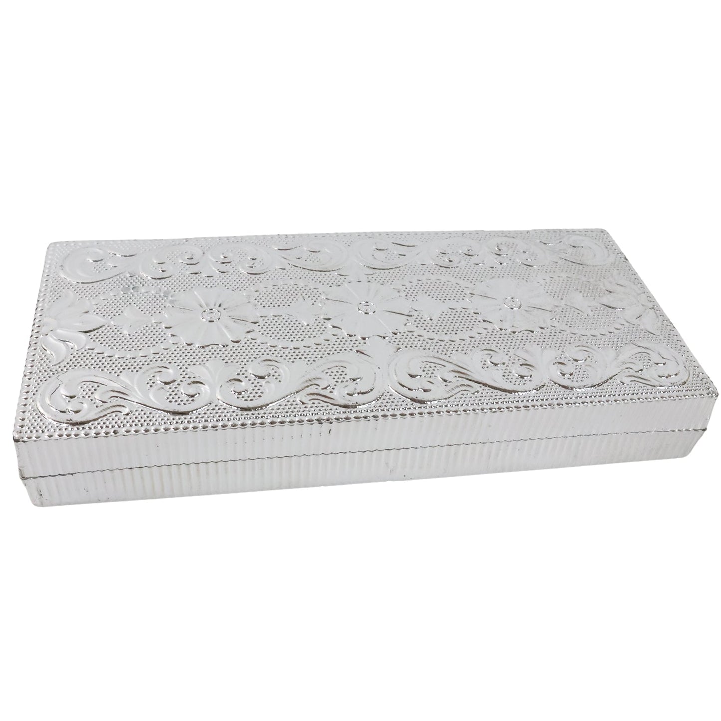 Stylish multipurpose silver cash box for money and jewellery storage on special occasions