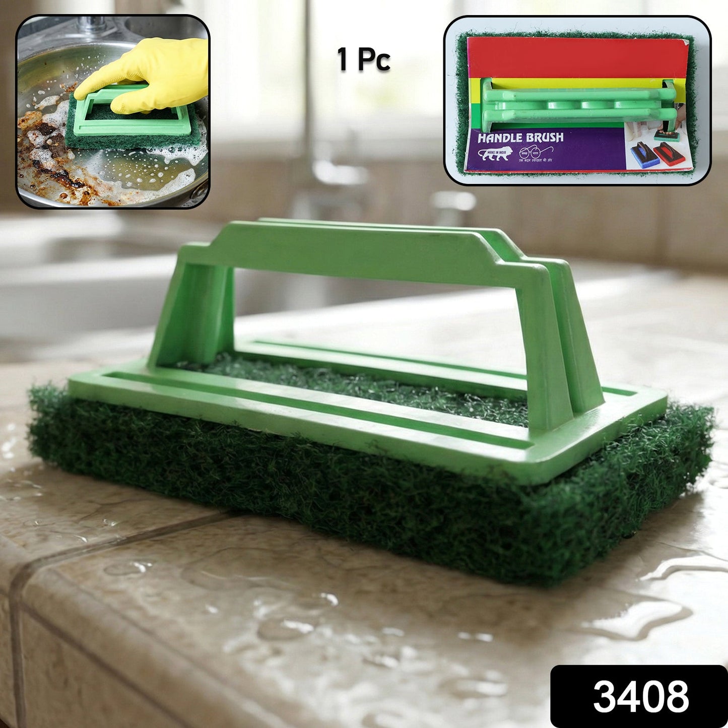 Tile Cleaning Scrubber Brush effectively cleaning a bathroom tile corner.