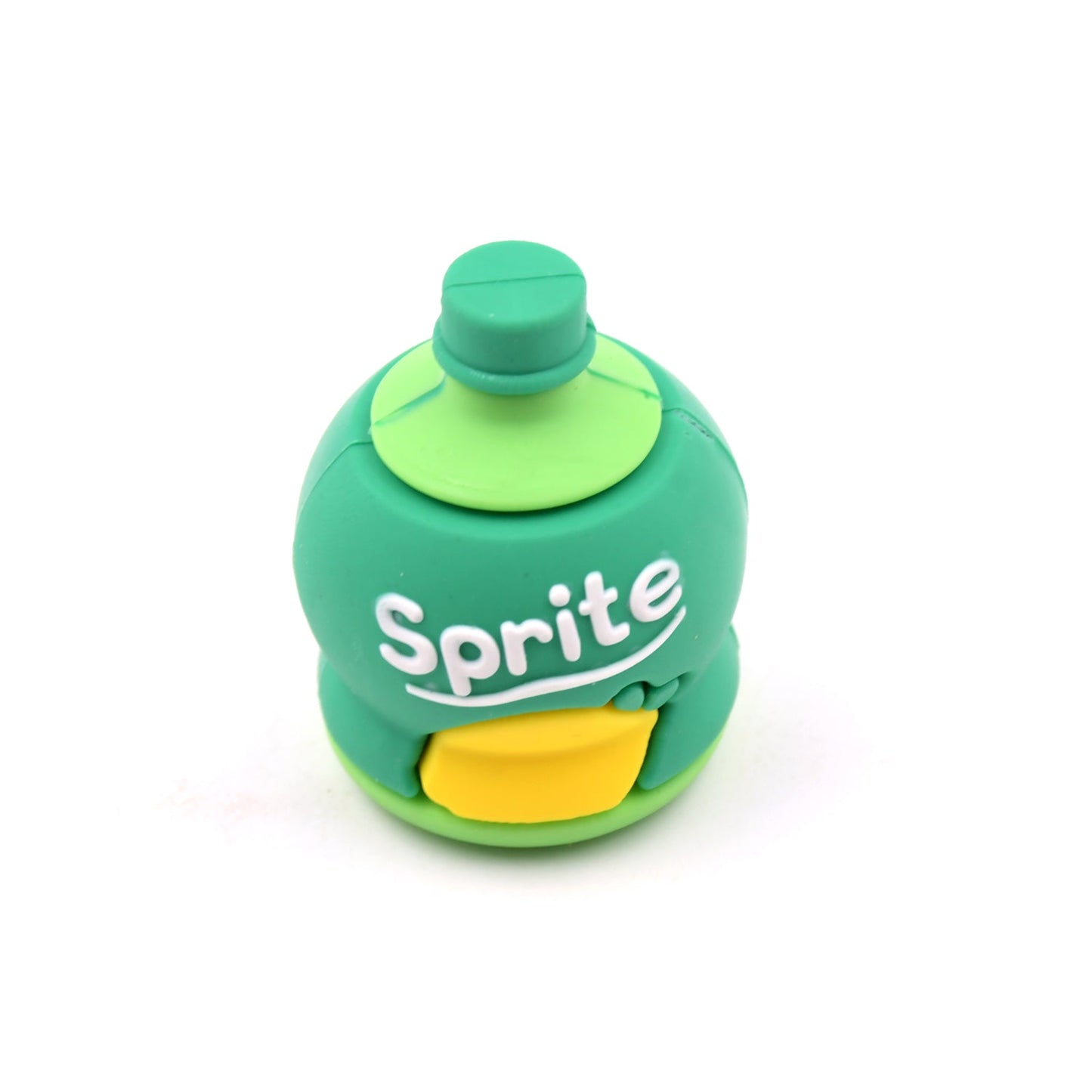 A collection of colorful bottle shape pencil sharpener and eraser sets.
