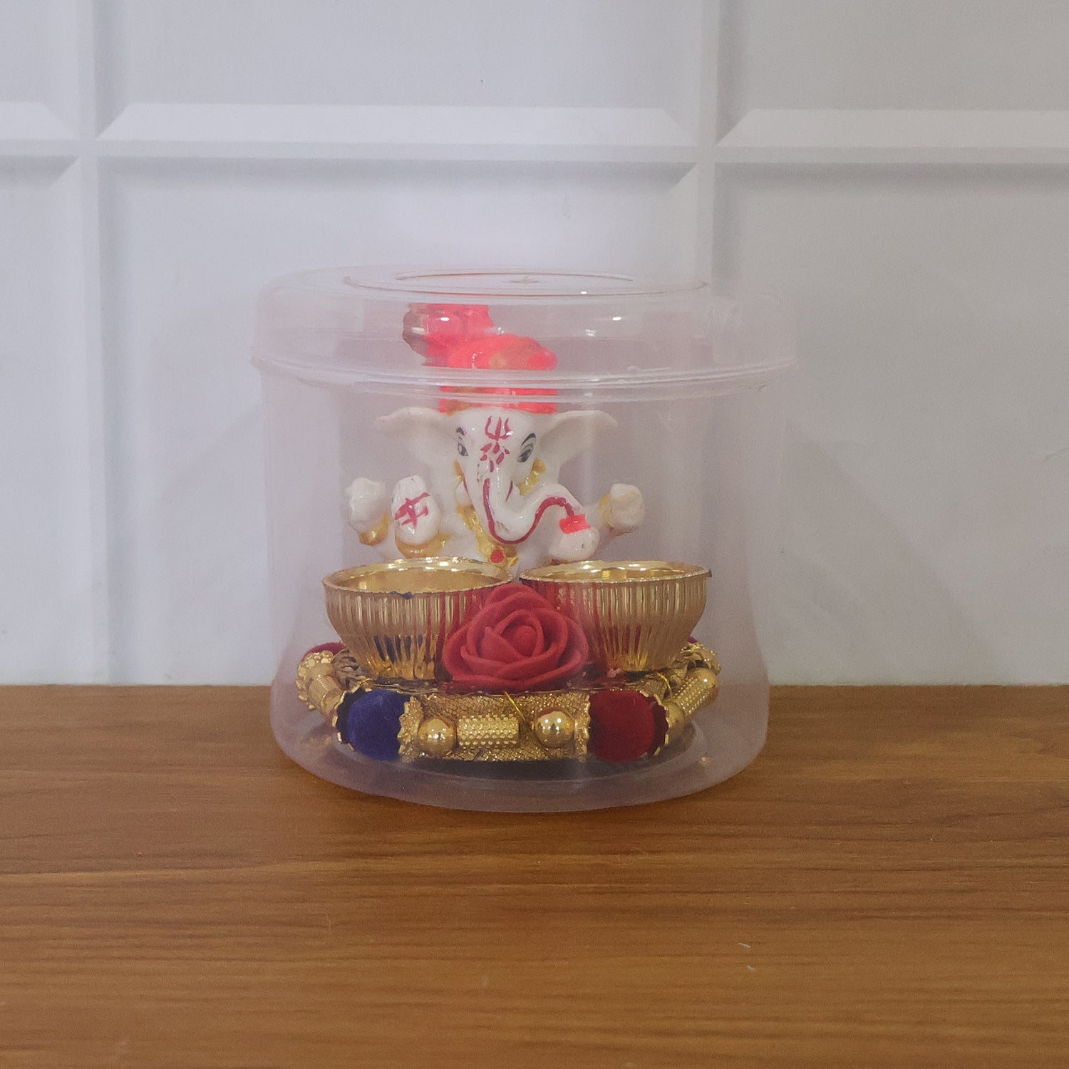 Beautiful Ganesha pooja plate set for religious celebrations