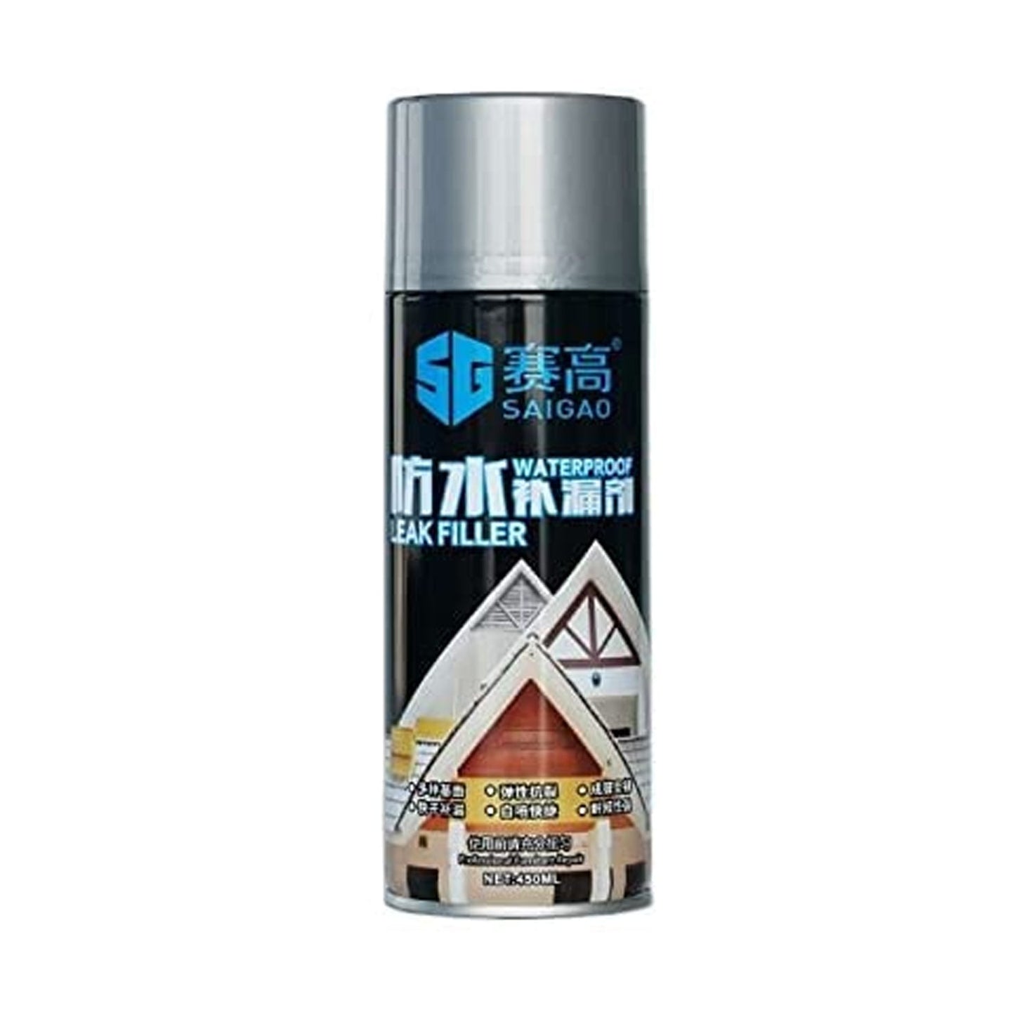 Illustrative image showing the sealant spray's strong adhesion on various materials.