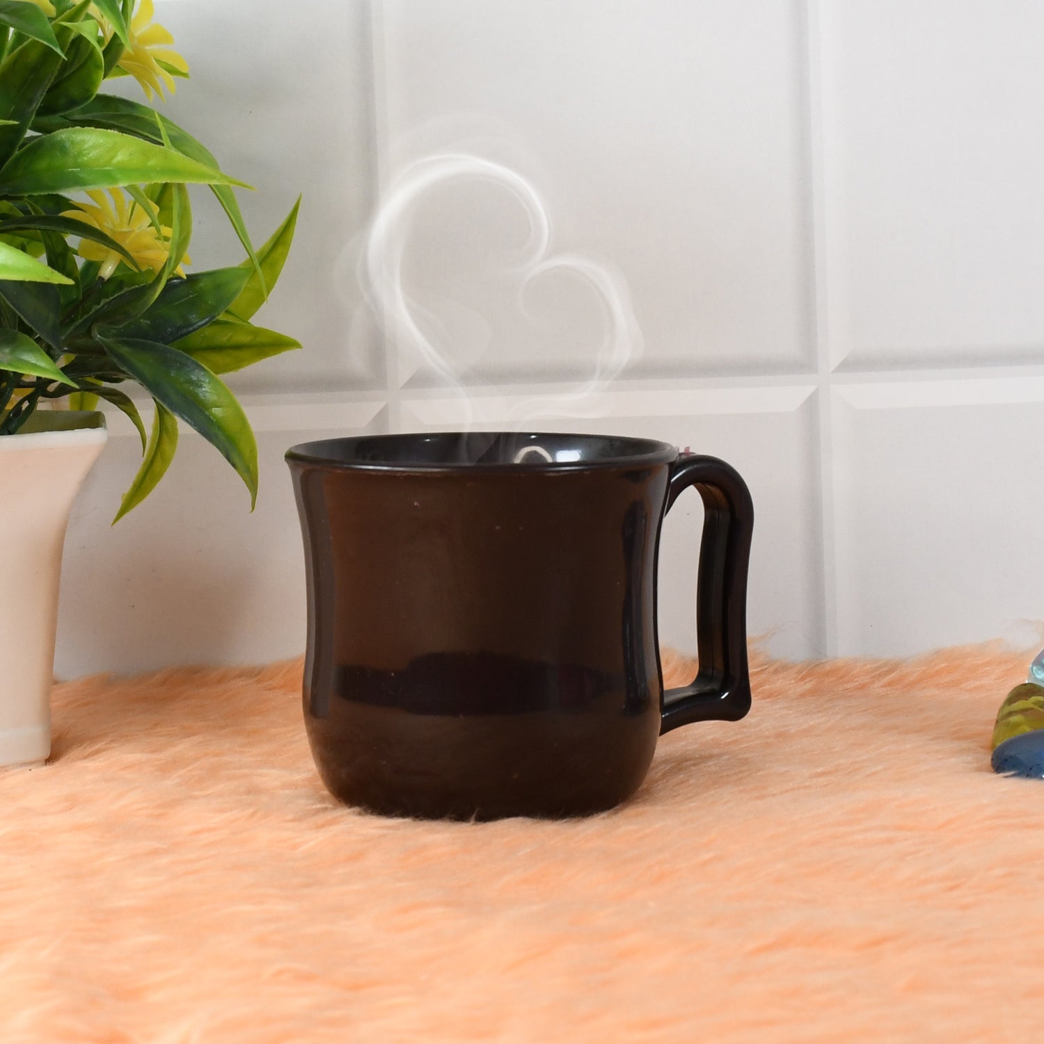 Dishwasher safe plastic mug, showcasing its easy-to-clean design.