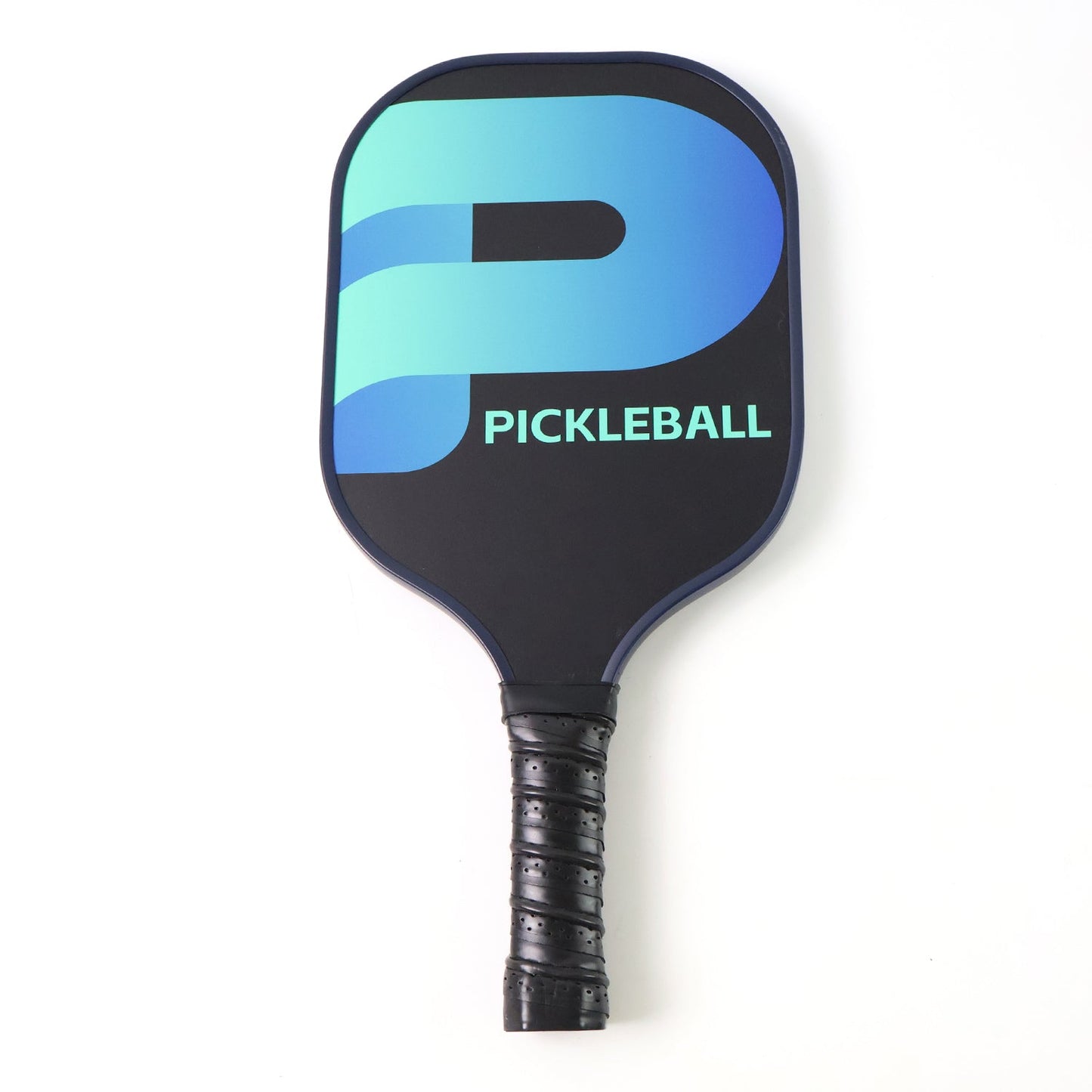 Fiberglass pickleball paddle with anti-slip cushioned grip and cover