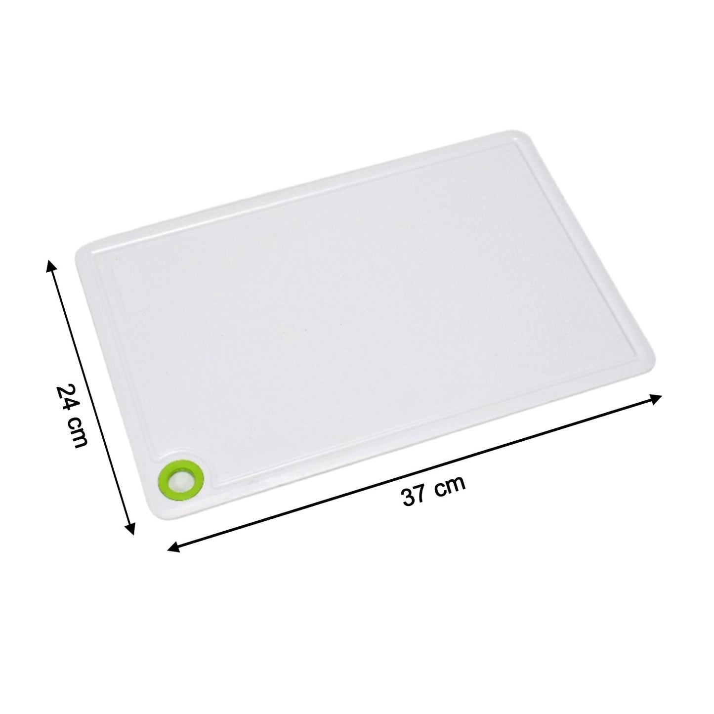 Heavy-duty plastic chopping board built for everyday, long-lasting kitchen use.
