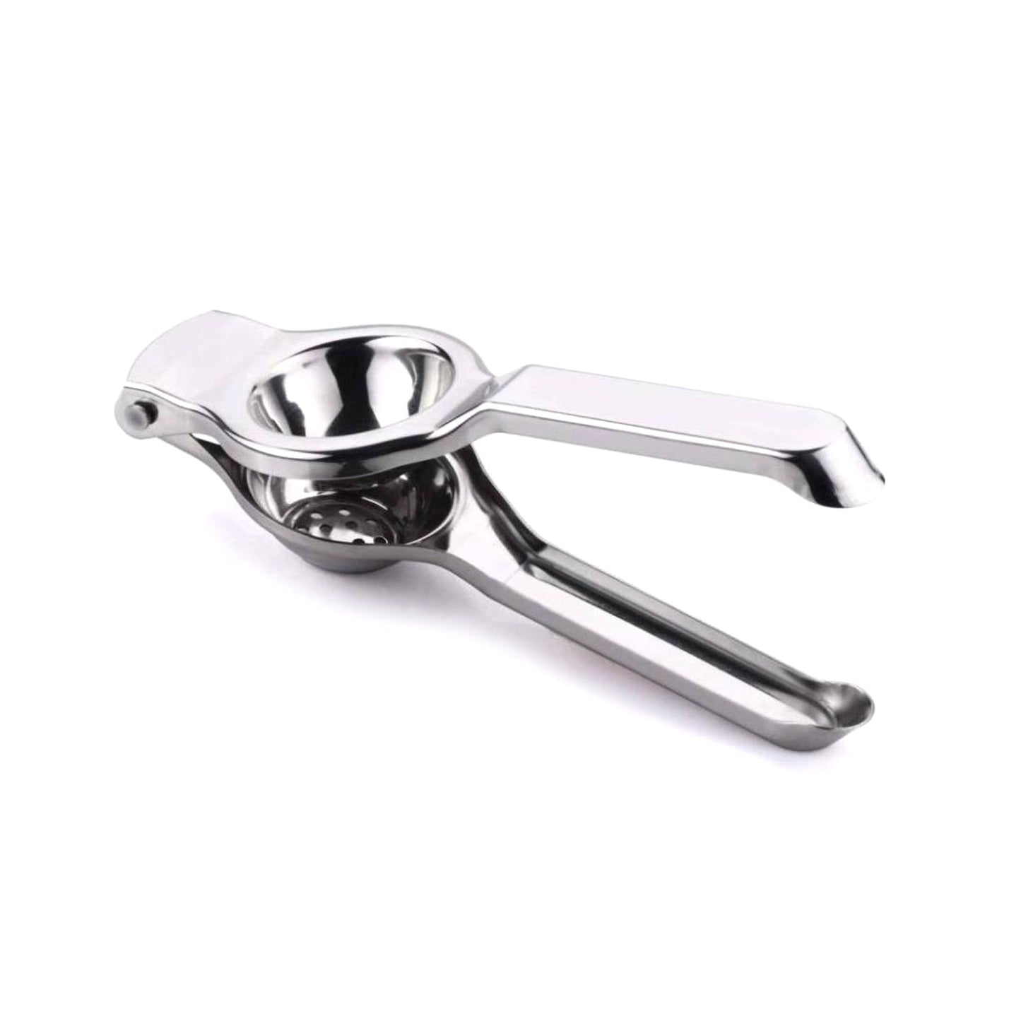 A durable kitchen tool, this stainless steel lemon press ensures maximum juice with minimal effort.